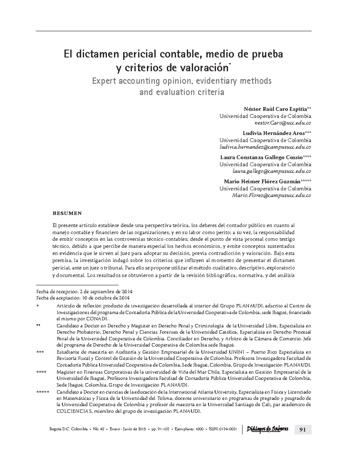 El Dictamen Pericial Contable Medio De Prueba Y Criterios - Néstor Raúl ...