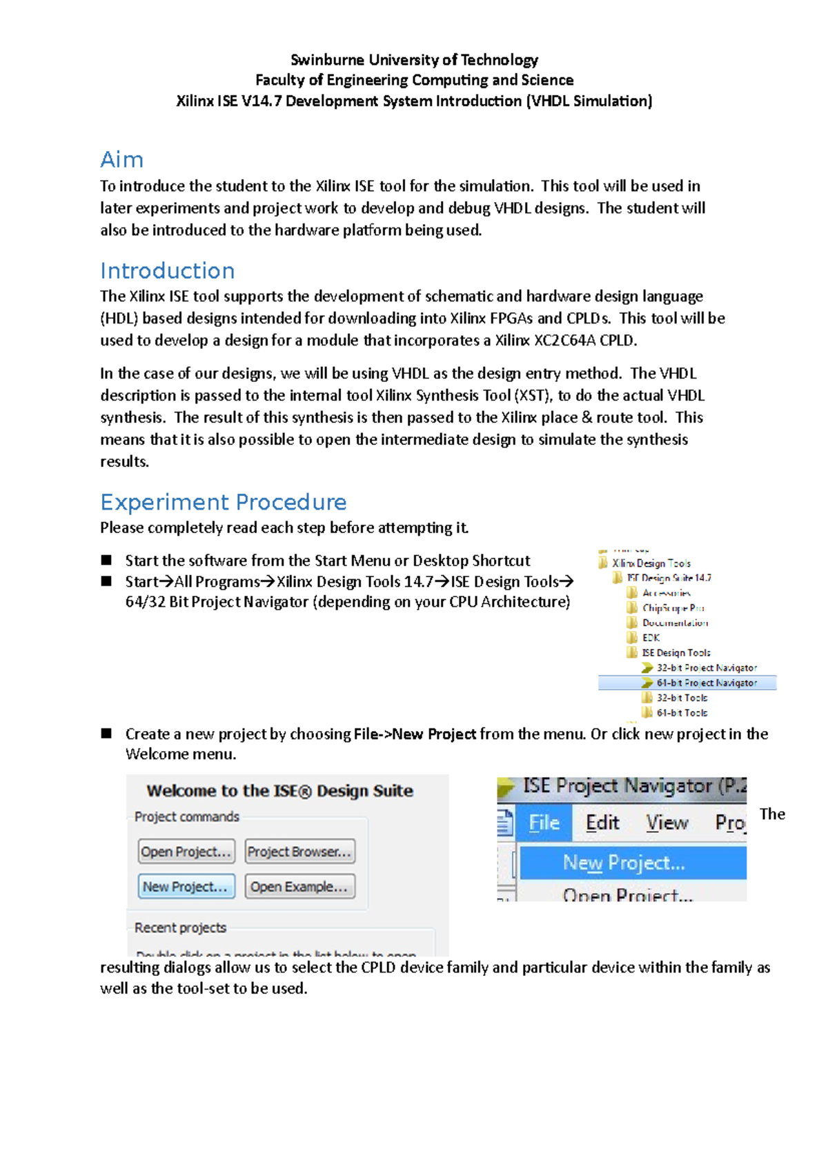 ISE V14.7 Introduction Simulation - Faculty of Engineering Computing ...