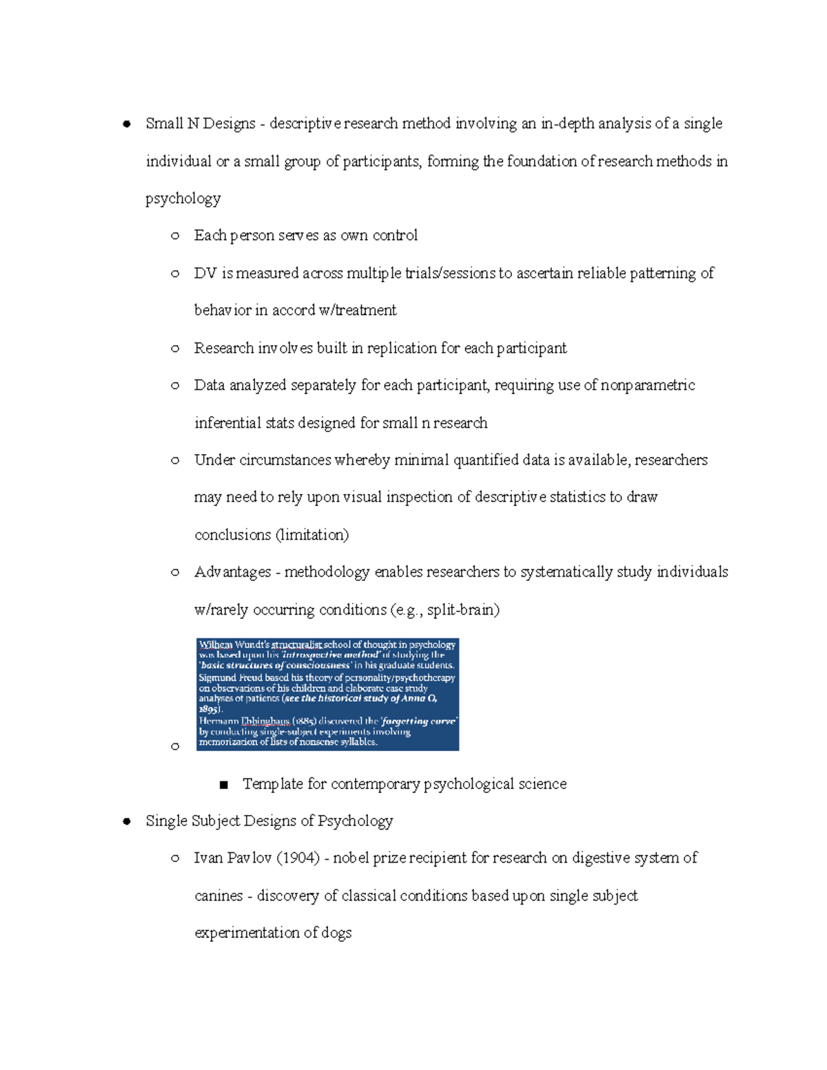 PSY 205 (Ch. 12) Notes - Small N design, Prof Vella - Small N Designs ...