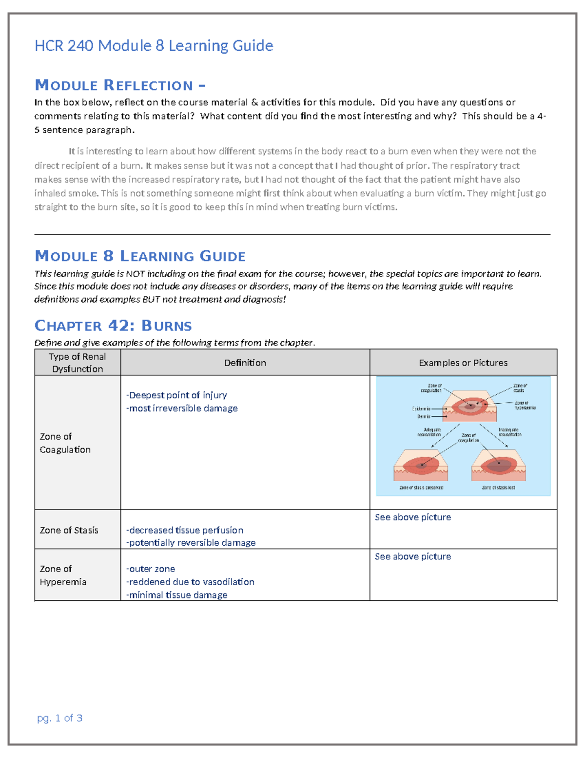 Module 8 learning guide- turn in - MODULE REFLECTION – In the box below ...