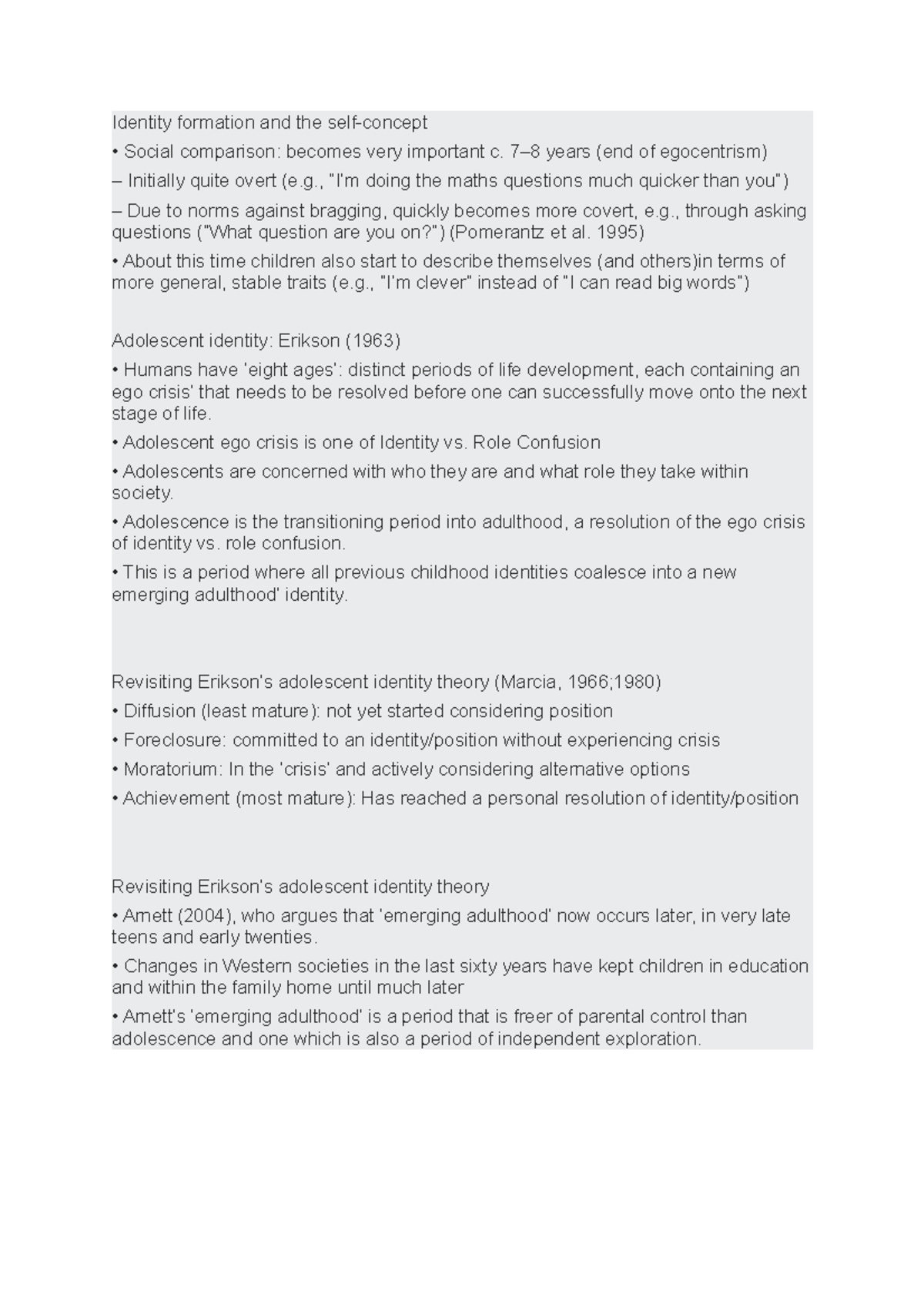 Identity formation and the self-concept - 7–8 years (end of egocentrism ...