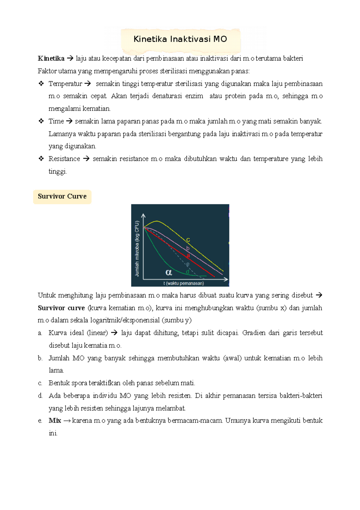 Catatan Kinetika Inaktivasi MO - Kinetika Inaktivasi MO Kinetika Laju ...