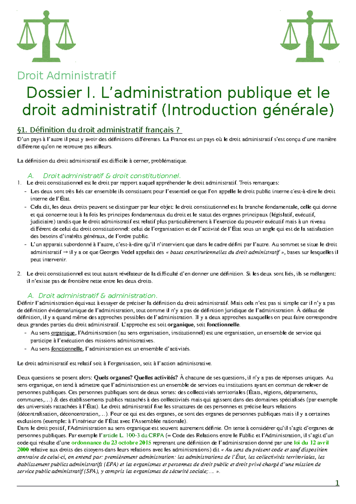 dissertation le droit administratif et l'administration