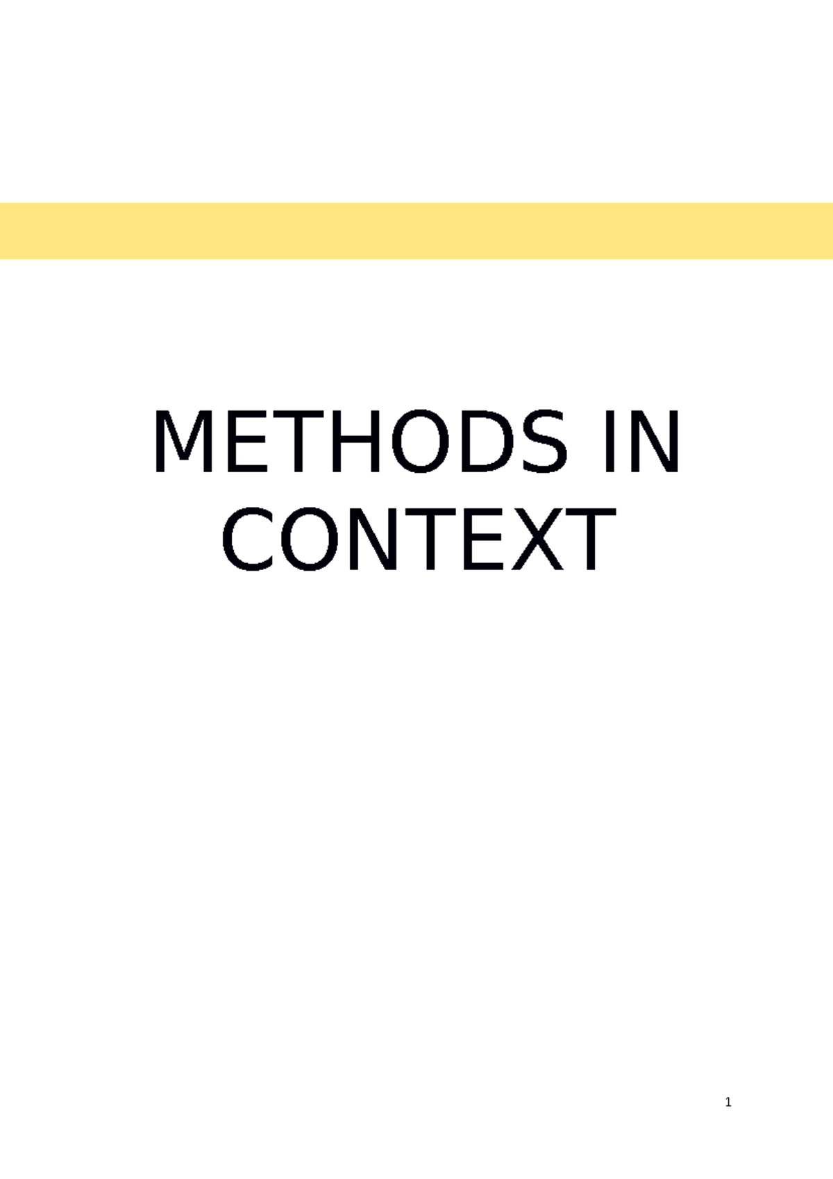 Methods IN Context - METHODS IN CONTEXT C O N T E N T S INTRODUCTION TO ...