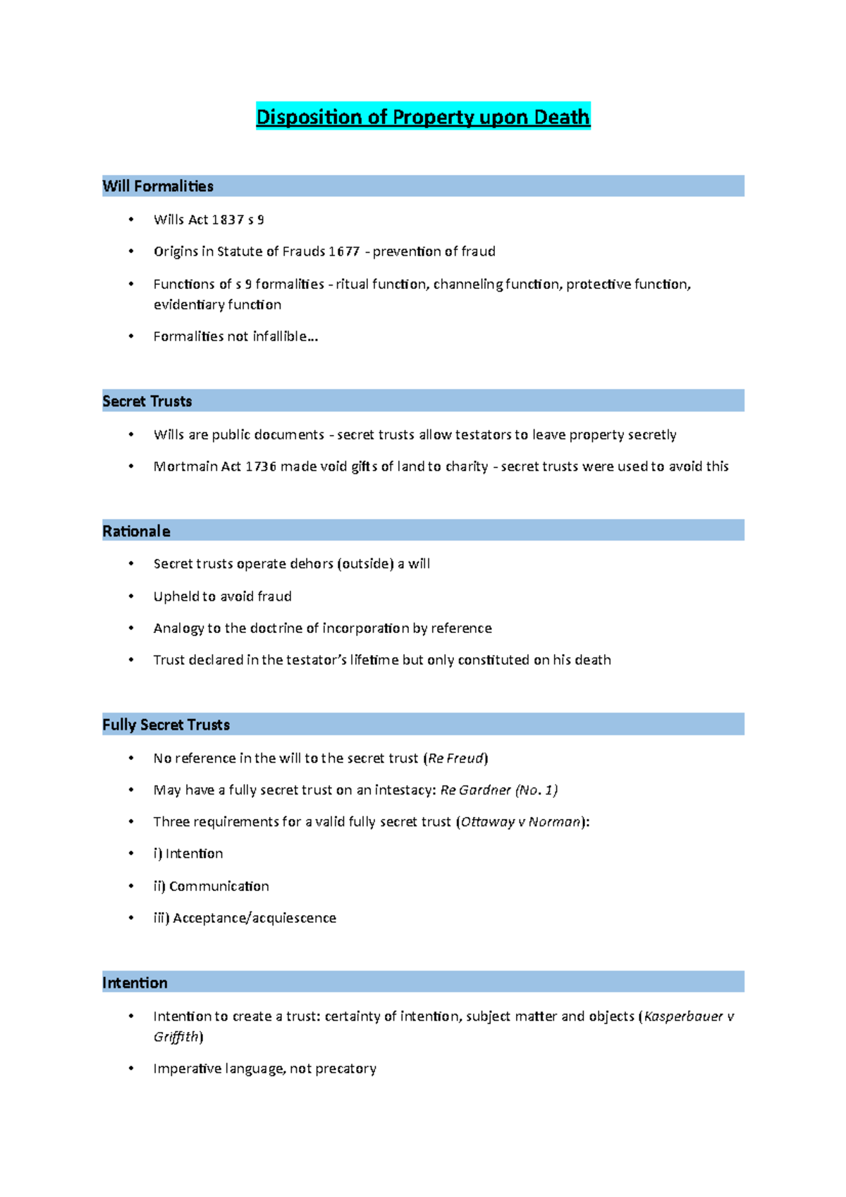 Disposition of property upon death Disposition of Property upon Death