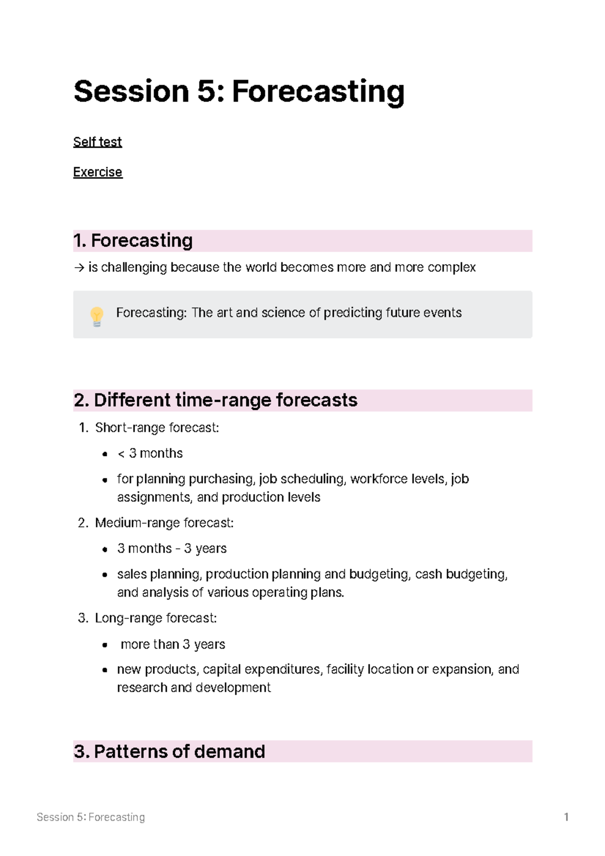 Session 5 Forecasting - Session ԋ Forecasting Ԇ Session 5: Forecasting ...