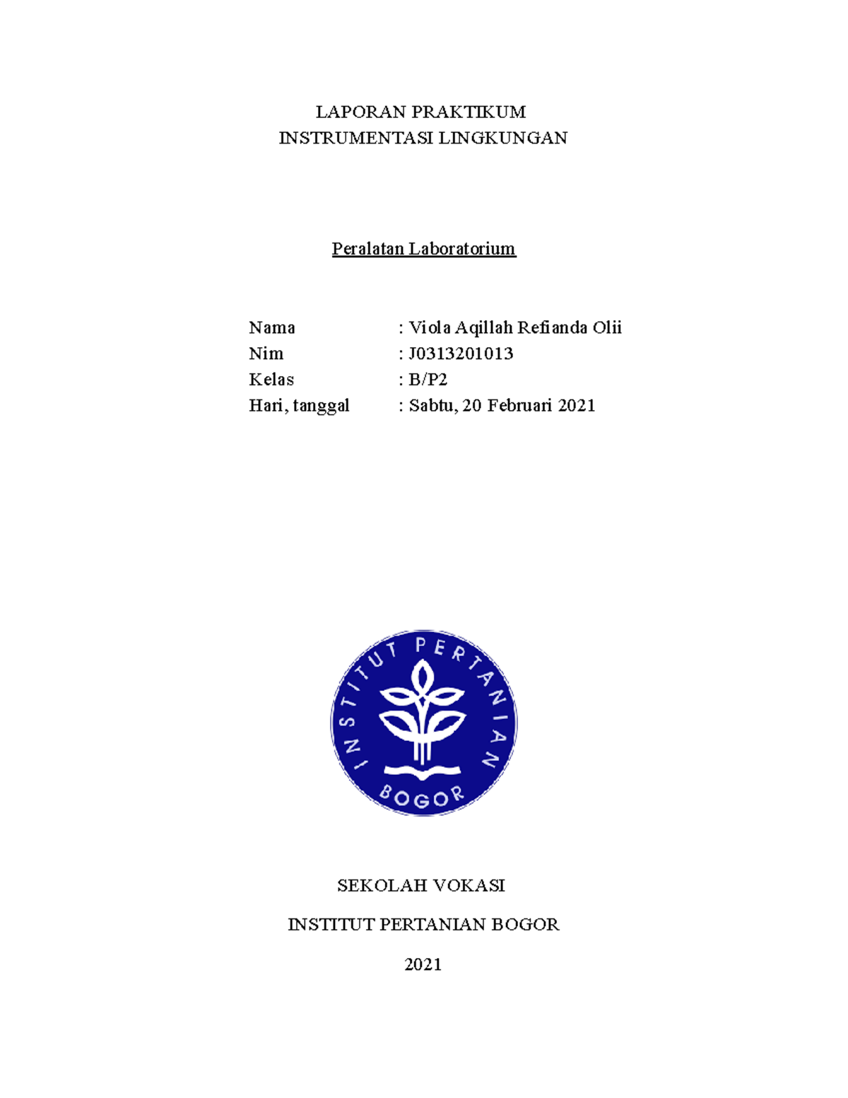 Laporan Praktikum 2 Instrumentasi Lingkungan - LAPORAN PRAKTIKUM ...