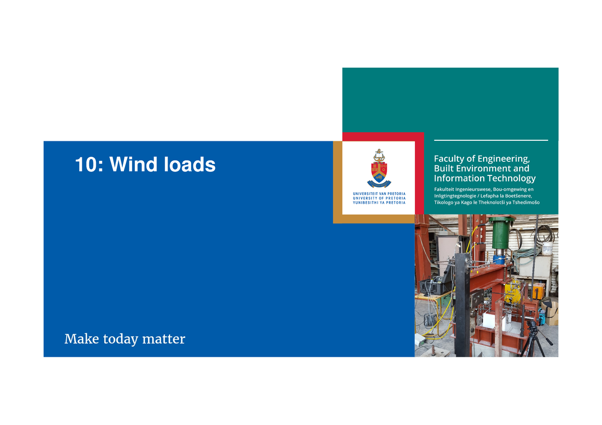 10 12 April Wind loads - Wind - 10: Wind loads Calculate the internal ...