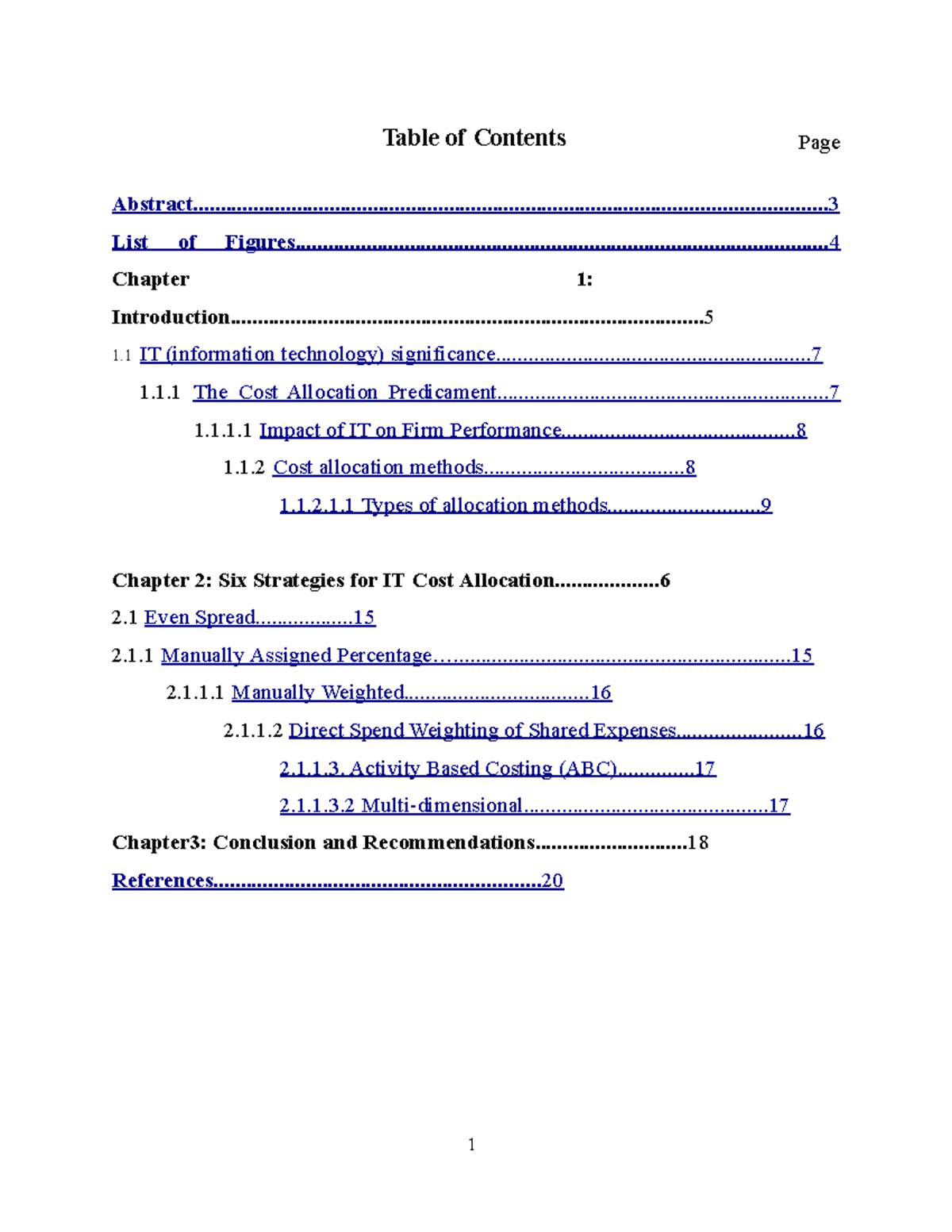 Fbbsdb - hyr - Table of Contents Page - Abstract List of Figures - Studocu