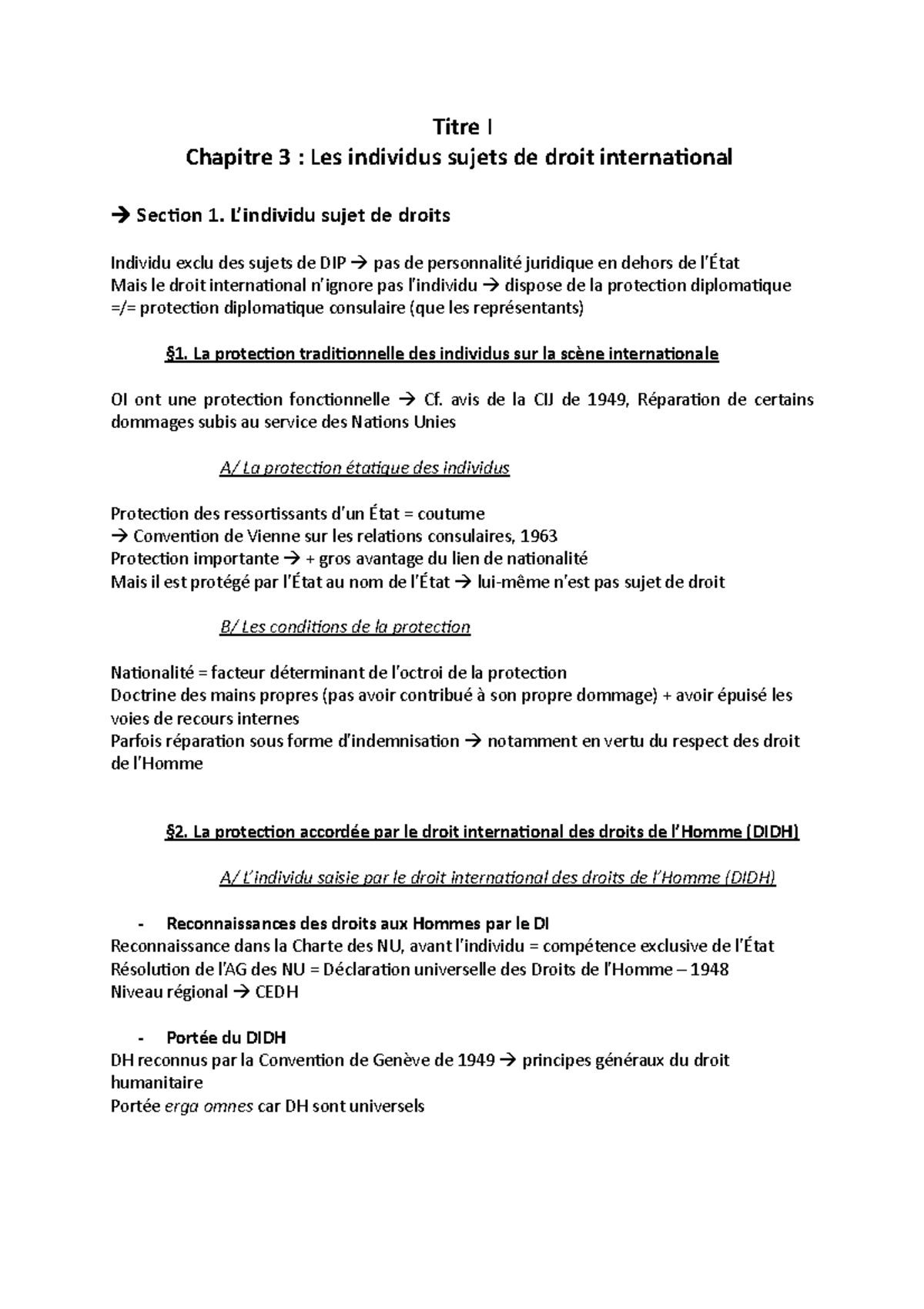 Les individus sujets de droit international - Institutions ...