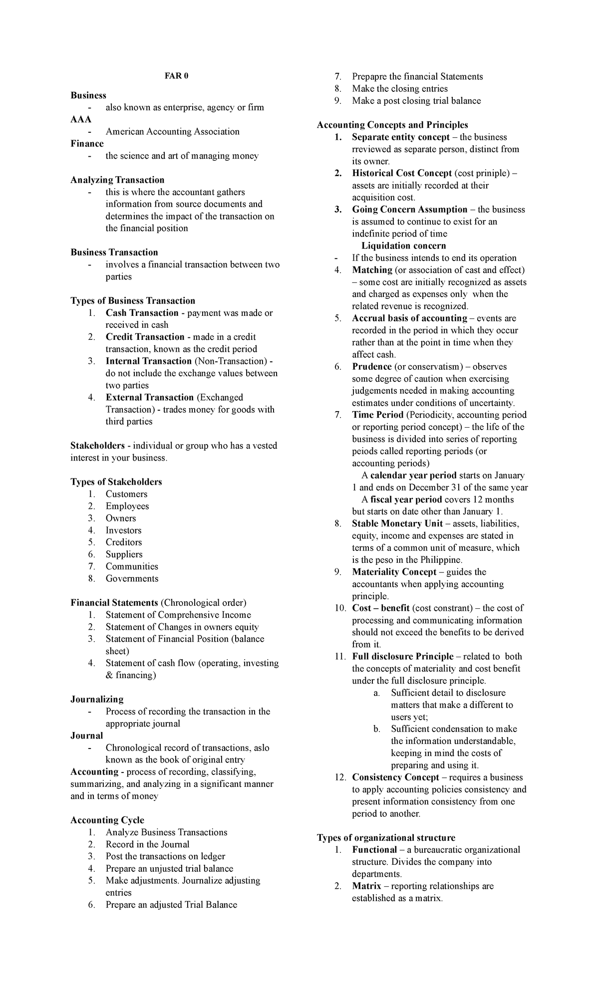 FAR-0 - introduction - FAR 0 Business - also known as enterprise ...