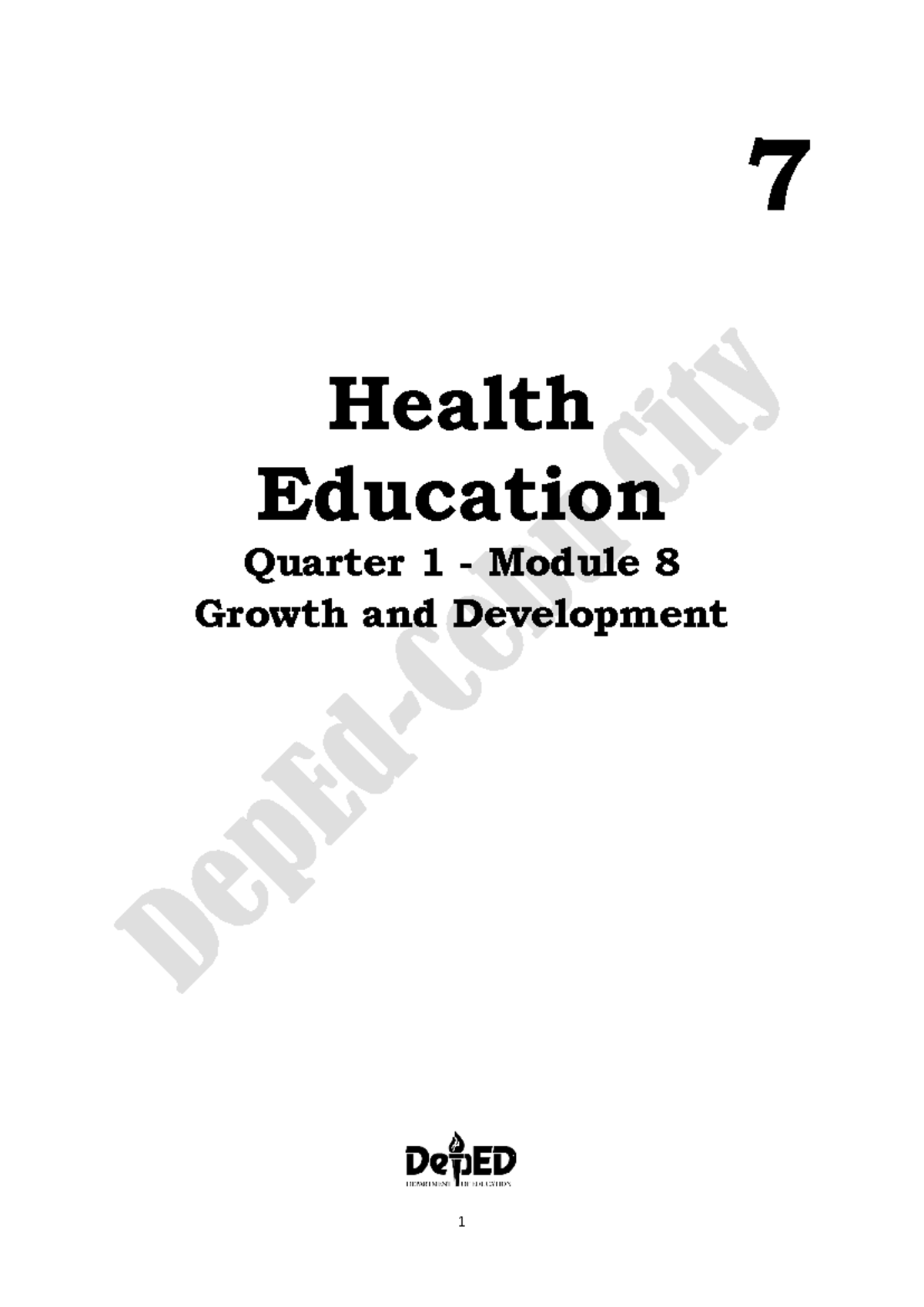 M8 Q1 Health - Notes - 7 Health Education Quarter 1 - Module 8 Growth ...