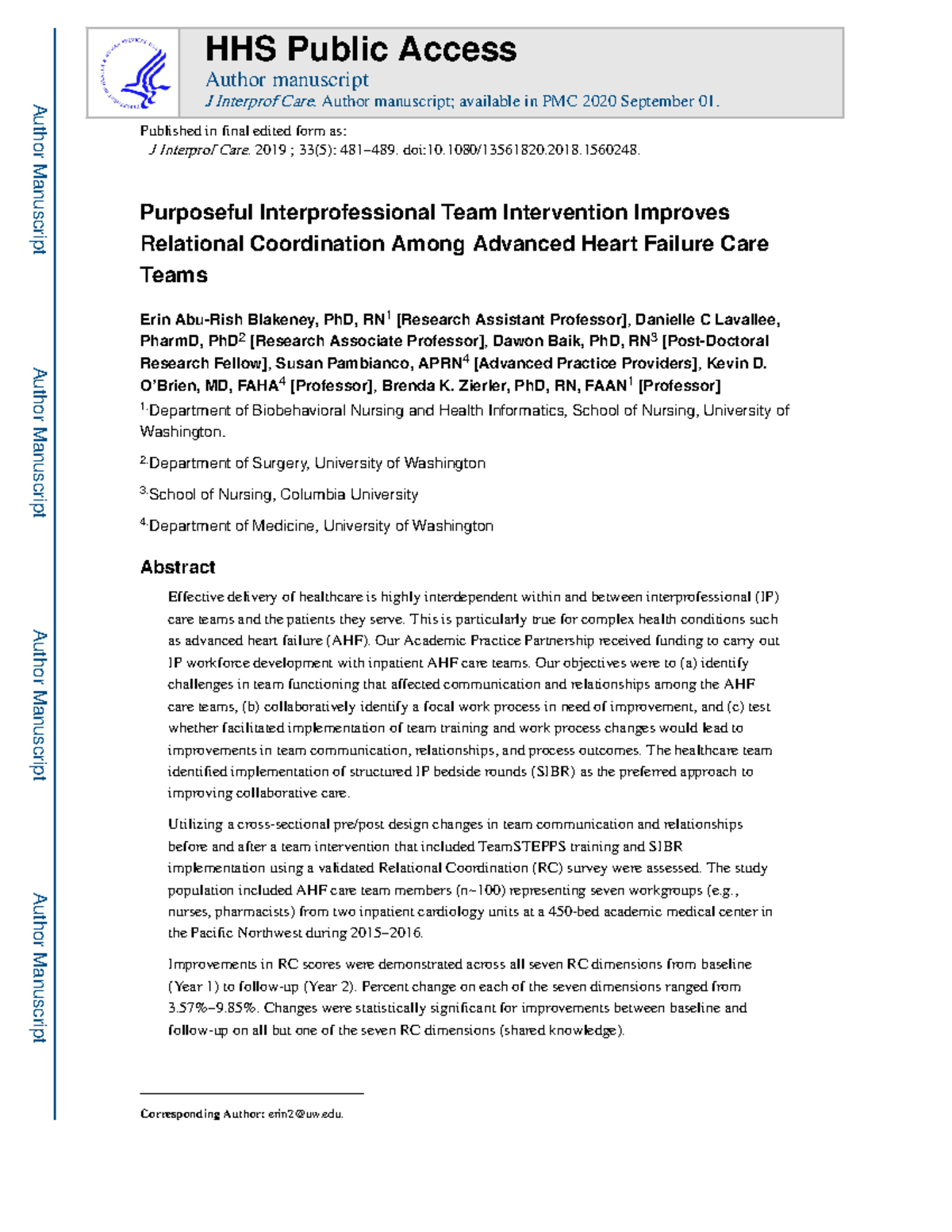 Purposeful Interprofessional Team article - Purposeful ...