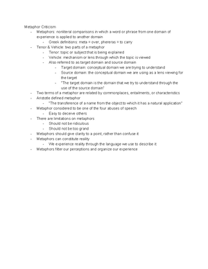 COMM 662 - Generic Criticism - A. Overview a. Generic criticism: the ...