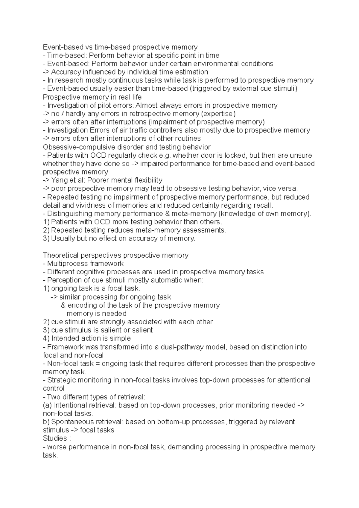 Event - Introduction To Psychology - Event-based vs time-based ...