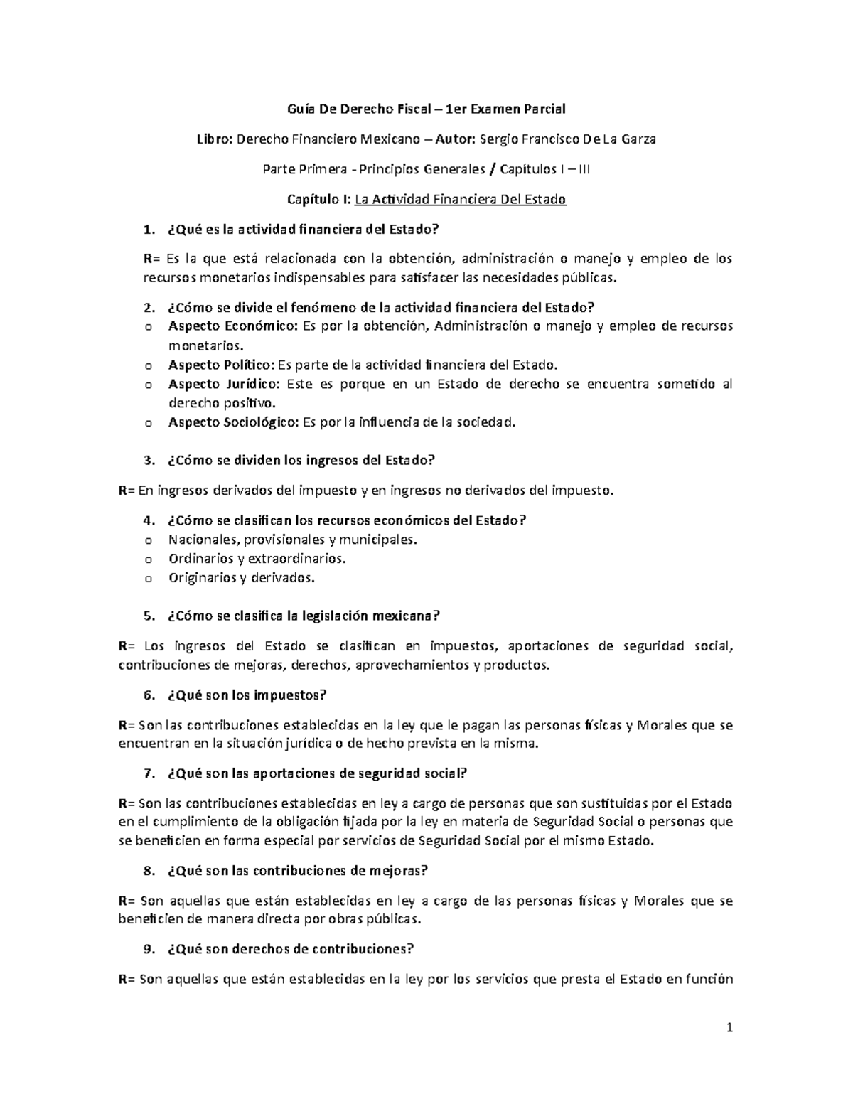 Guía De Derecho Fiscal - Guía De Derecho Fiscal – 1er Examen Parcial ...