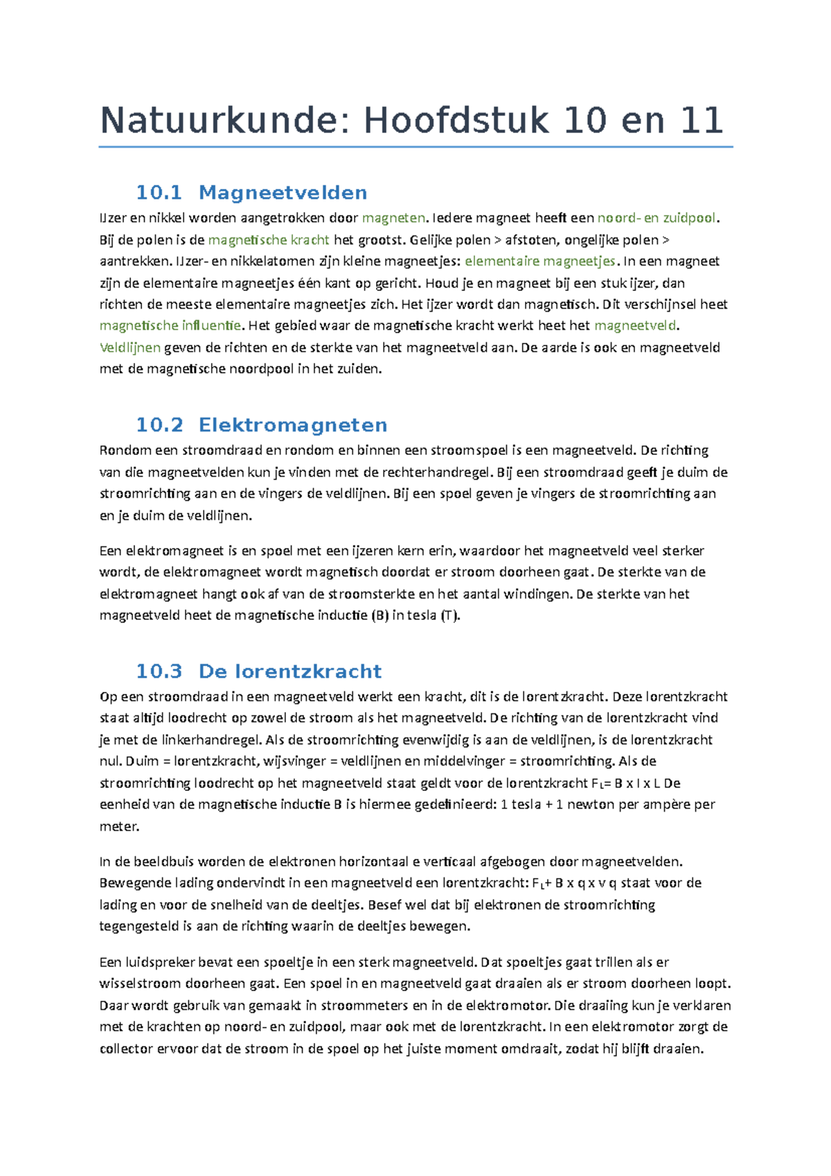 Hoofdstuk 10 Samenvatting Scheikunde - Natuurkunde: Hoofdstuk 10 En 11 ...