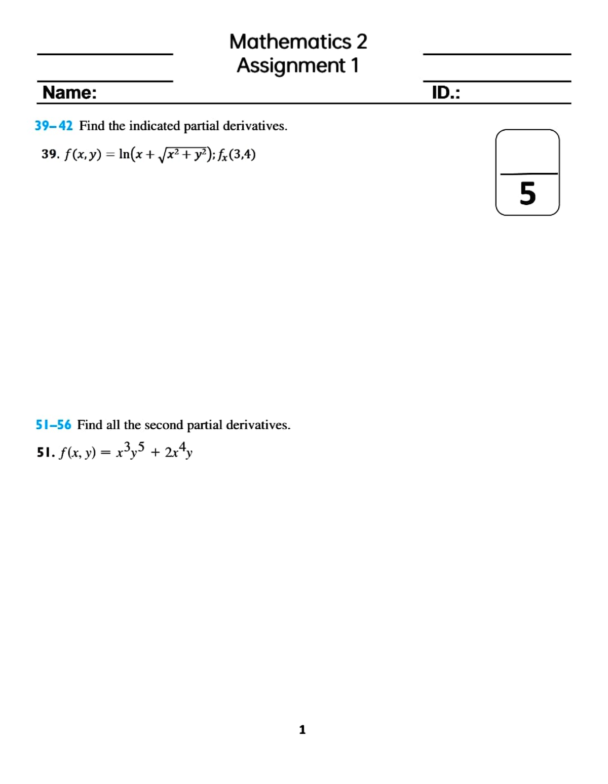 maths week 2 graded assignment