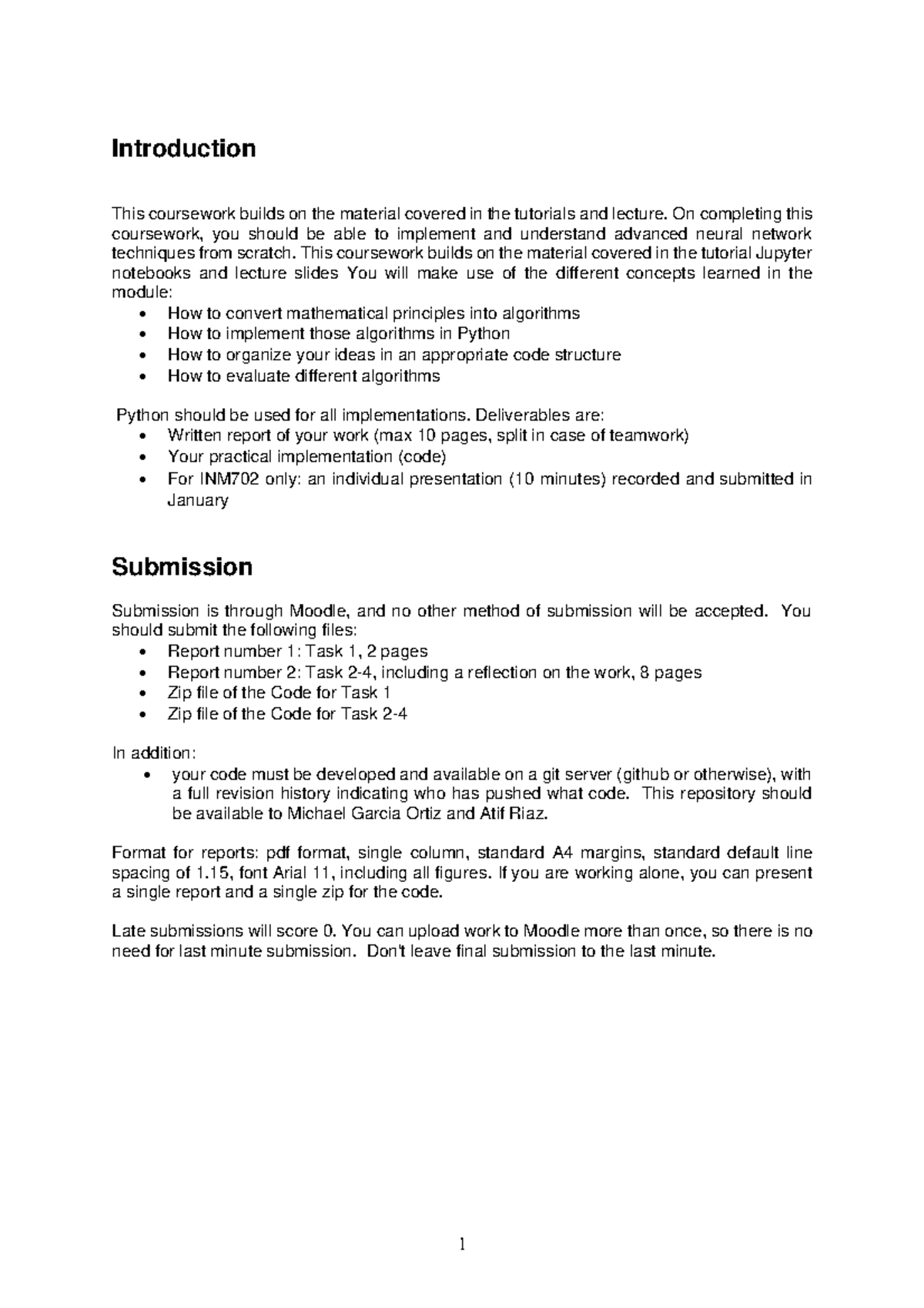 INTRODUCTION TO COMPUTER SCIENCE - Introduction This coursework builds ...