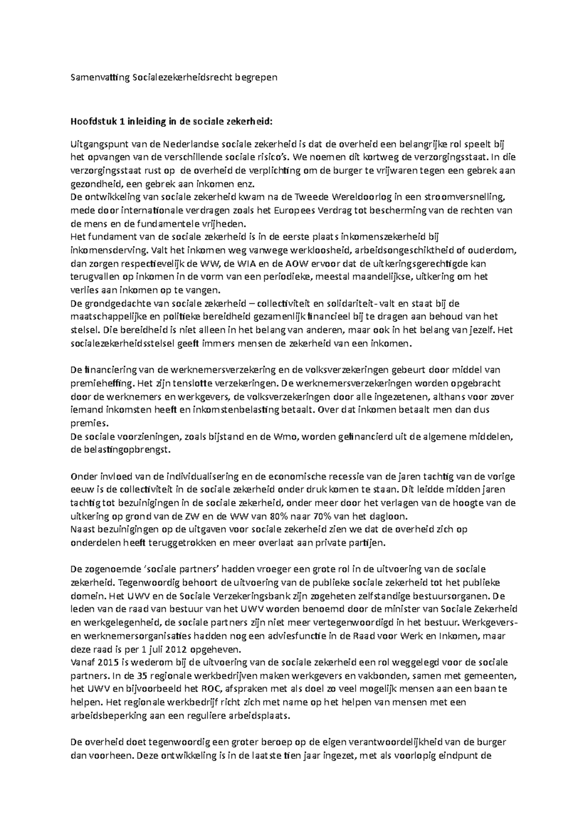 Samenvatting Socialezekerheidsrecht Begrepen - Beinvloeden En ...