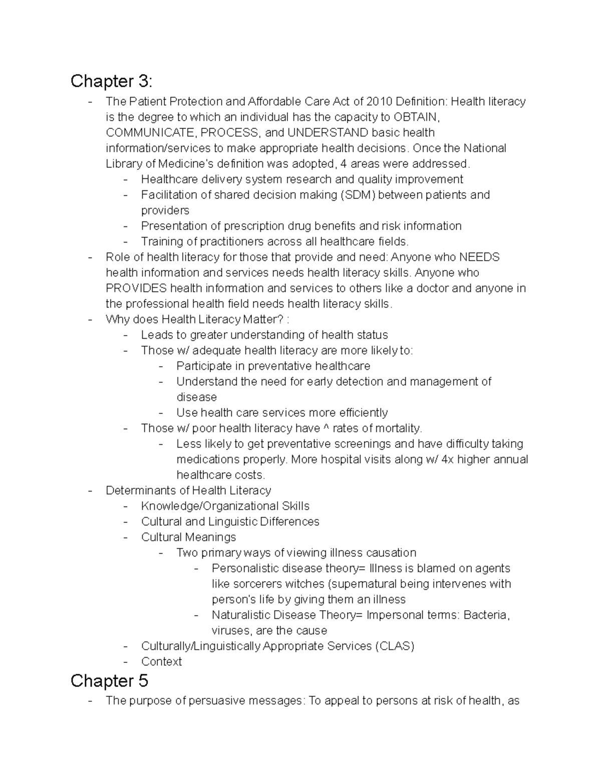 Copy of HLTH371 Study Guide - Chapter 3: The Patient Protection and ...