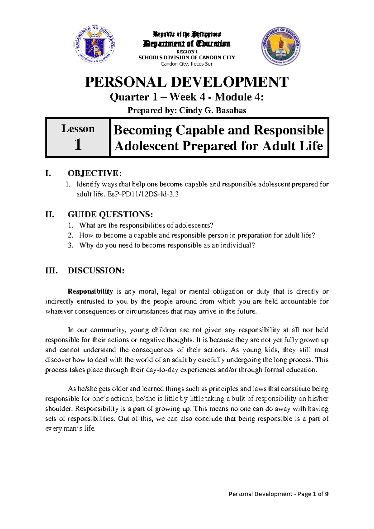 Per-Dev Q1 W4 M4 LDS - Studocu
