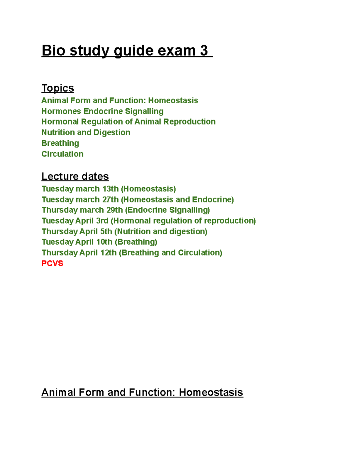 Bio Study Guide Exam 3 - Summary General Biology II - Bio Study Guide ...