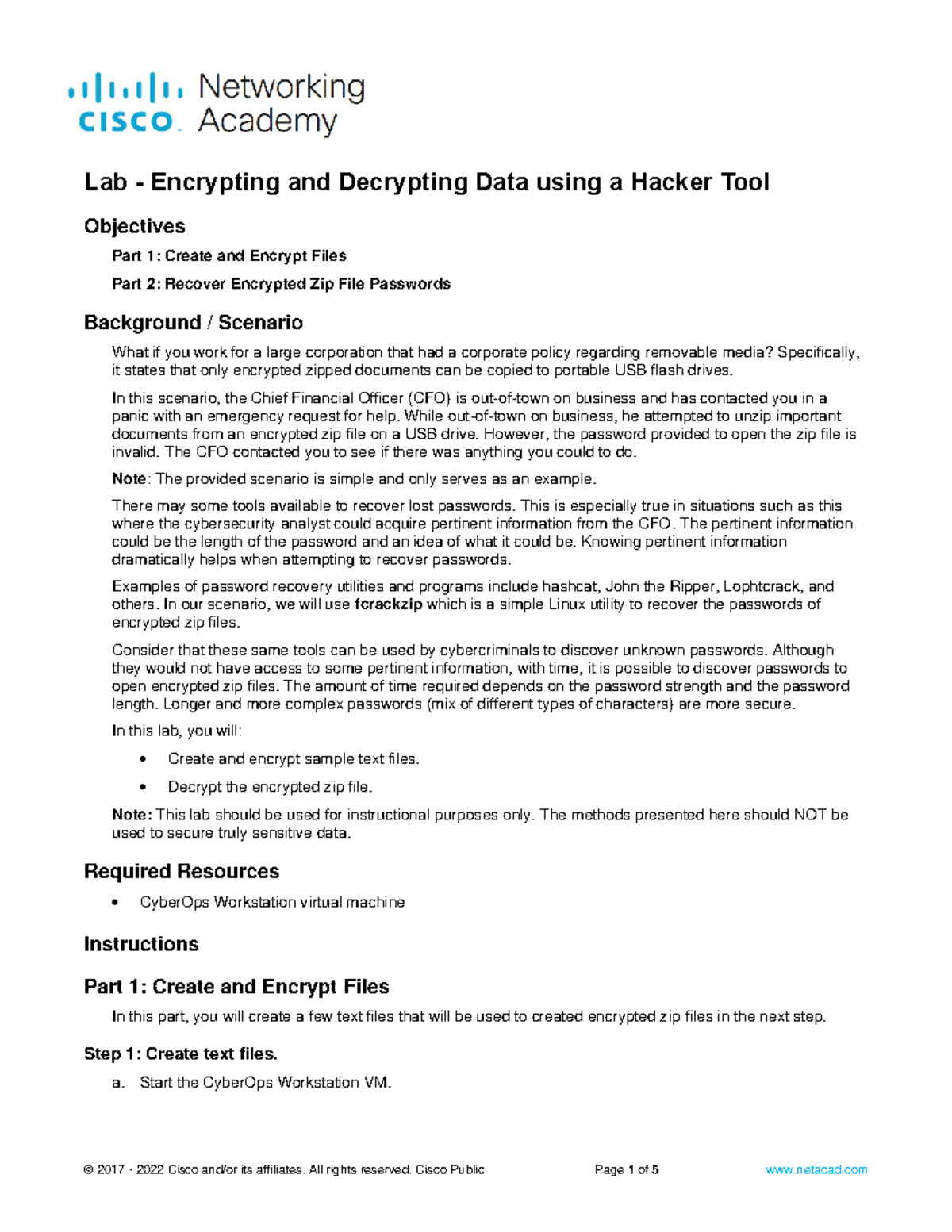 21.2.11-lab of encrypting and decrypting - Objectives Part 1: Create ...