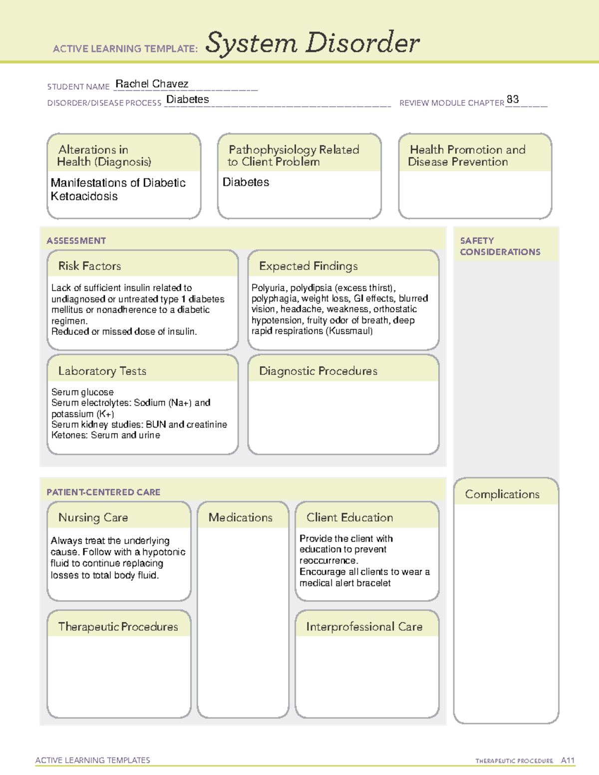 Diabetes - ATI Template - ACTIVE LEARNING TEMPLATES THERAPEUTIC ...