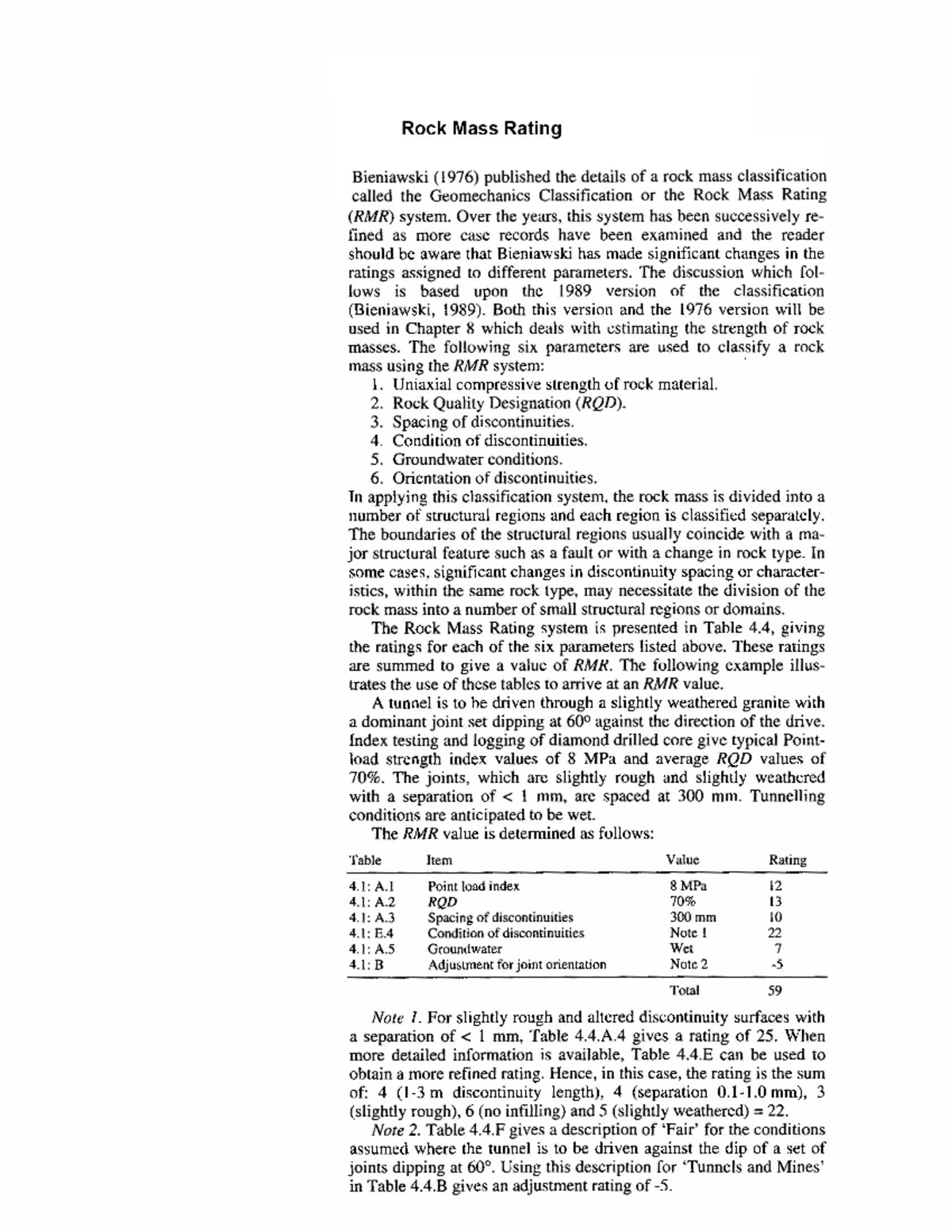 Rock Mass Rating - Geology For Civil Engineers - Studocu