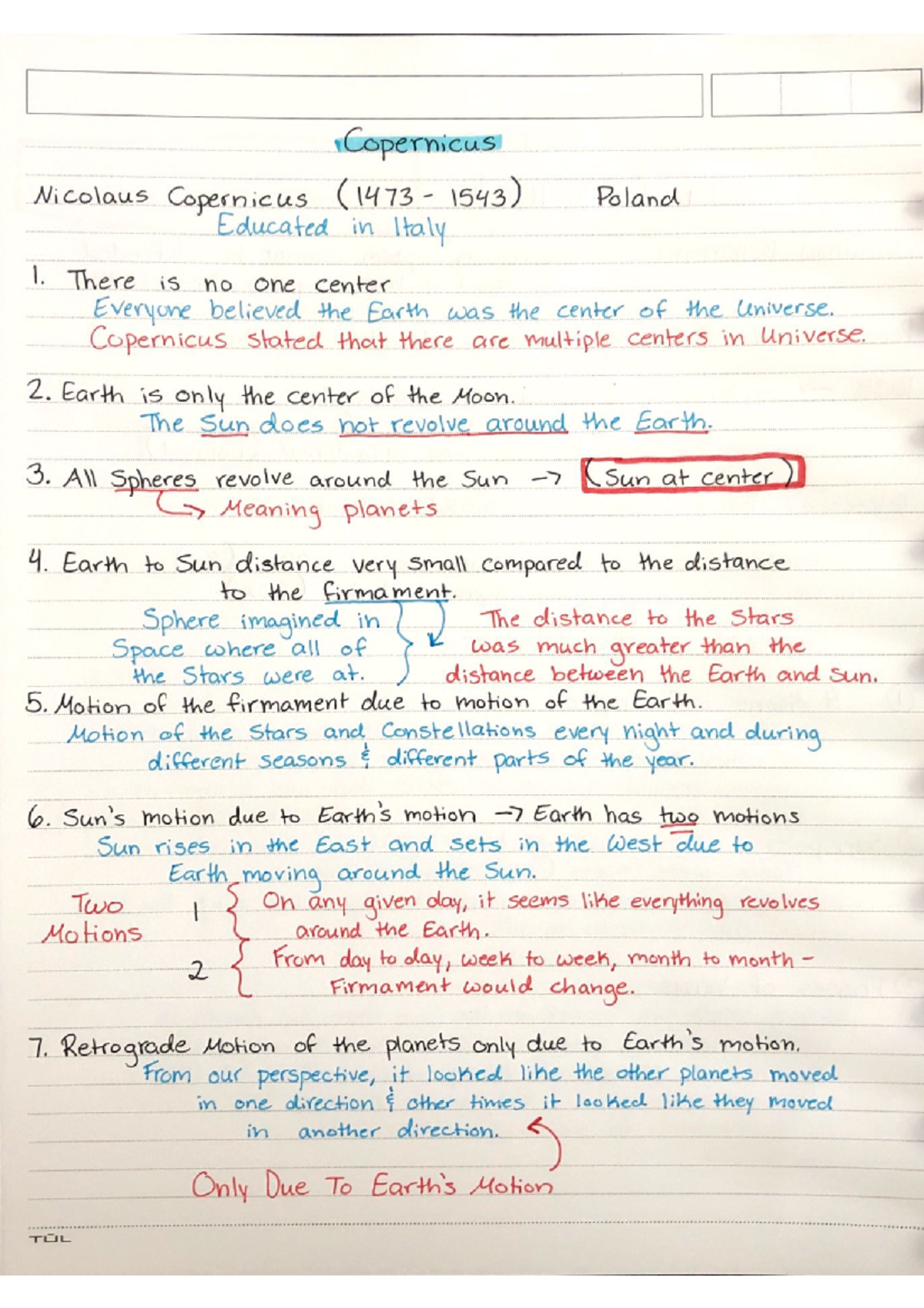 Copernicus Notes - Professor Jason Gilchrist - AST 102 - Studocu