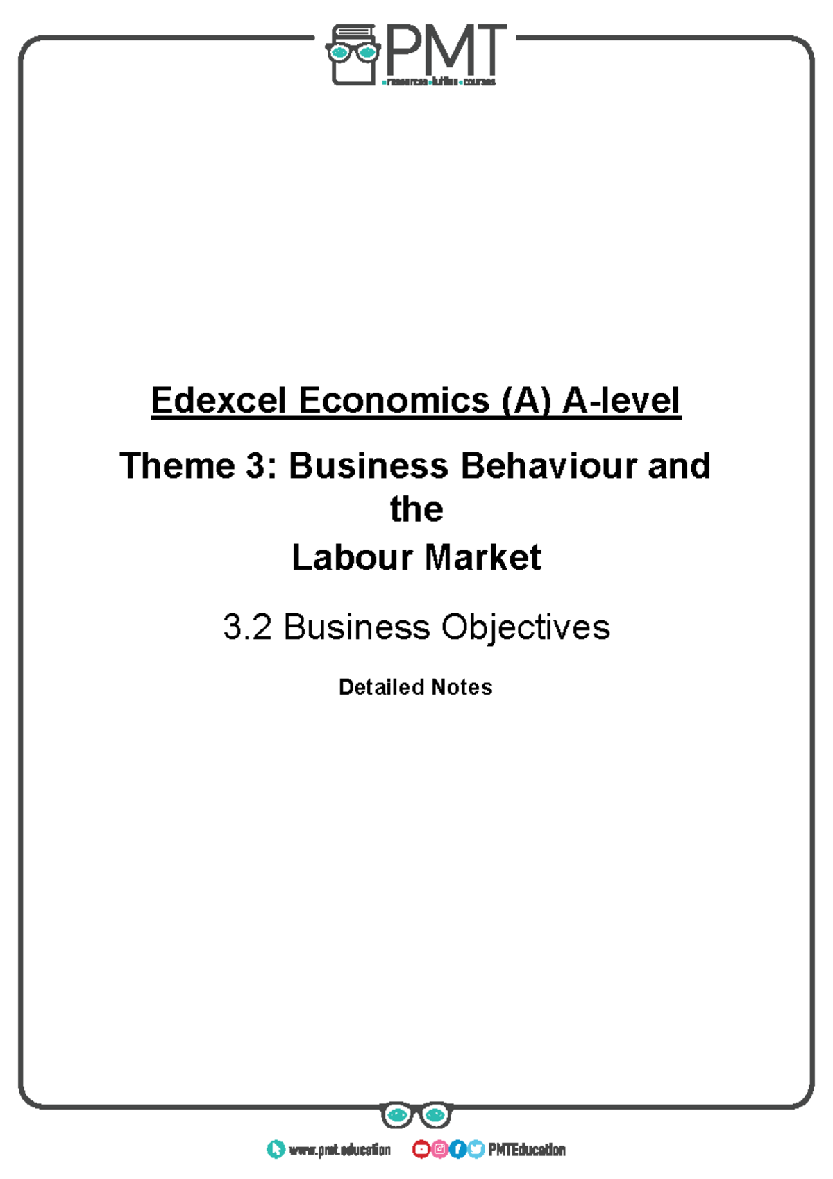 3.2. Business Objectives - Edexcel Economics (A) A-level Theme 3 ...
