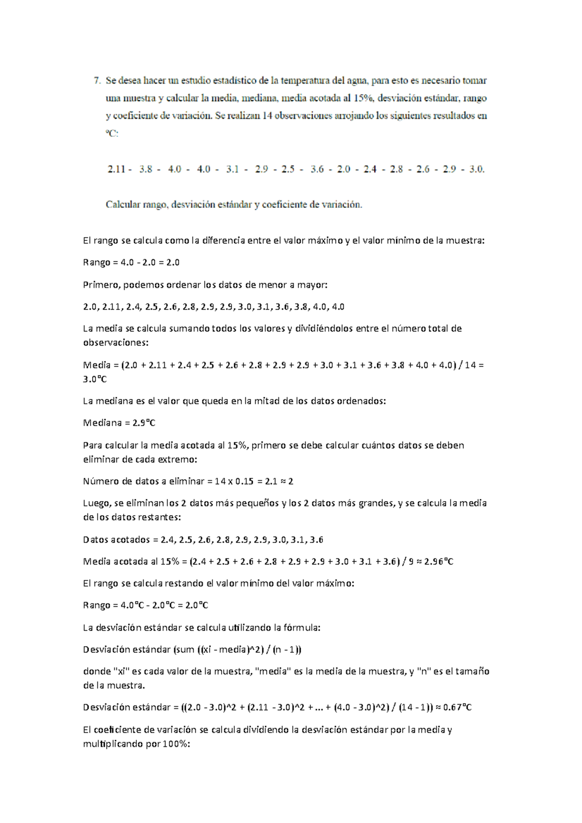 Esta . ejercicio 7 al 9 - Ejercidos - El rango se calcula como la ...