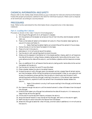 Lab 2 procedures - Part A: Miscibility For this part of the lab you ...