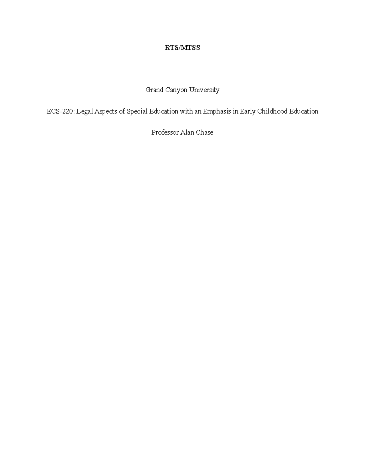 RTS MTSS and Eduardo Response to Intervention, MultiTiered System of