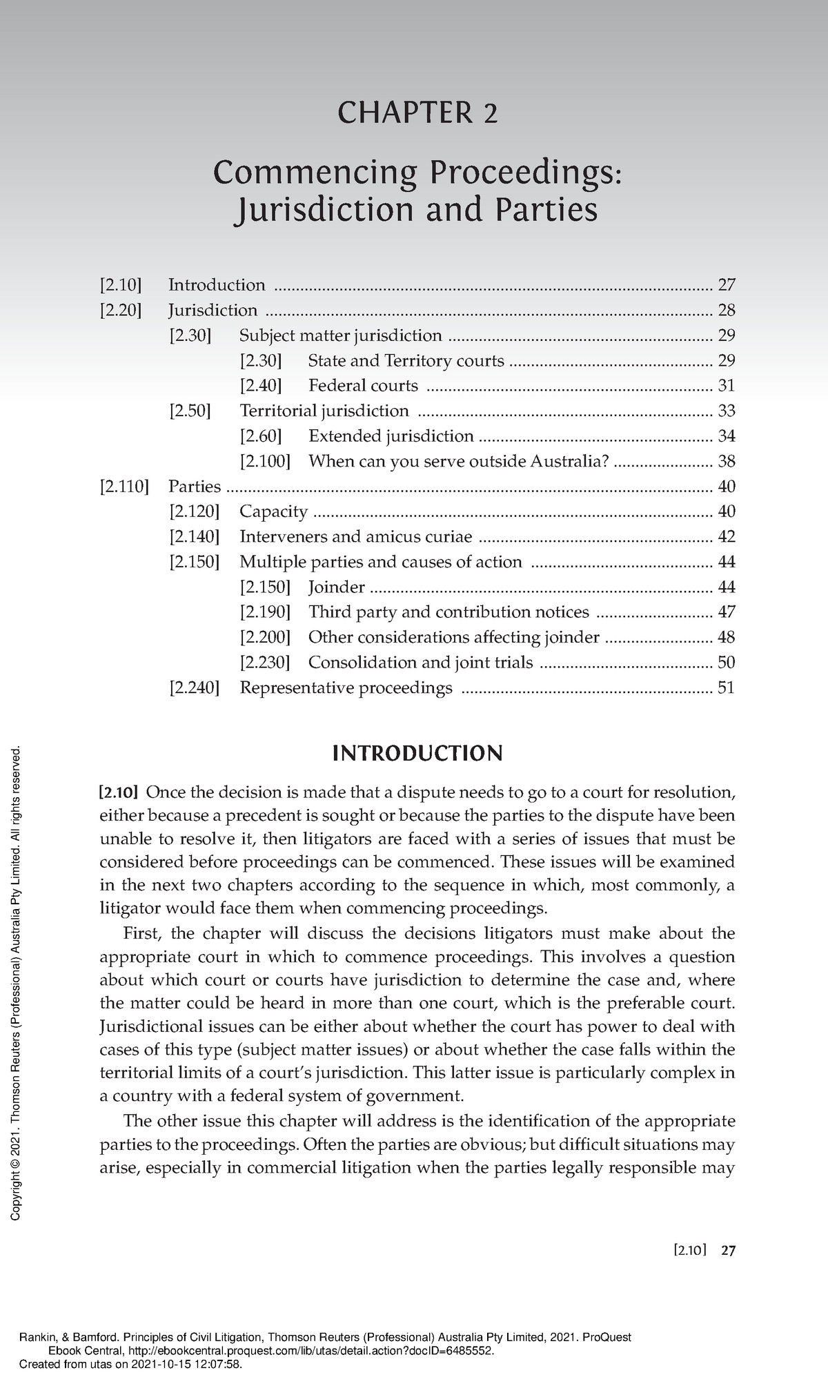 Principles Of Civil Litigation - (Pg 71-95) - [2] 27 CHAPTER 2 ...