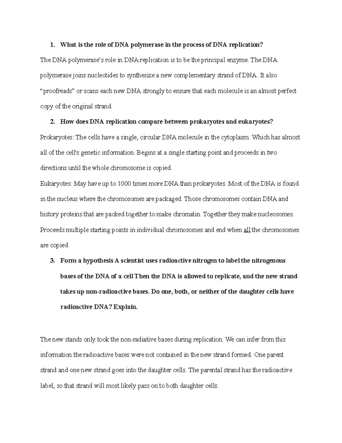 Section 11.3 - Reading and questions - What is the role of DNA ...