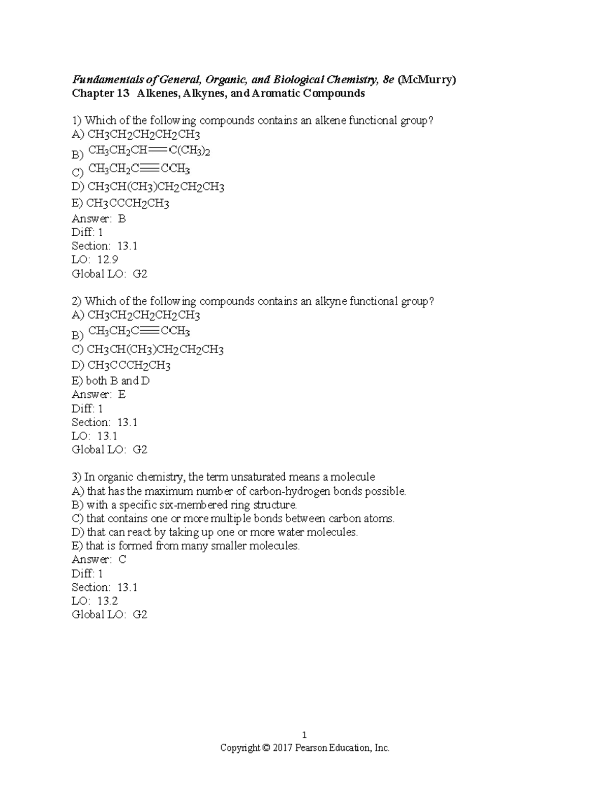 Chapter 13 Fundamental of General, Organic and Biological Chem Sci