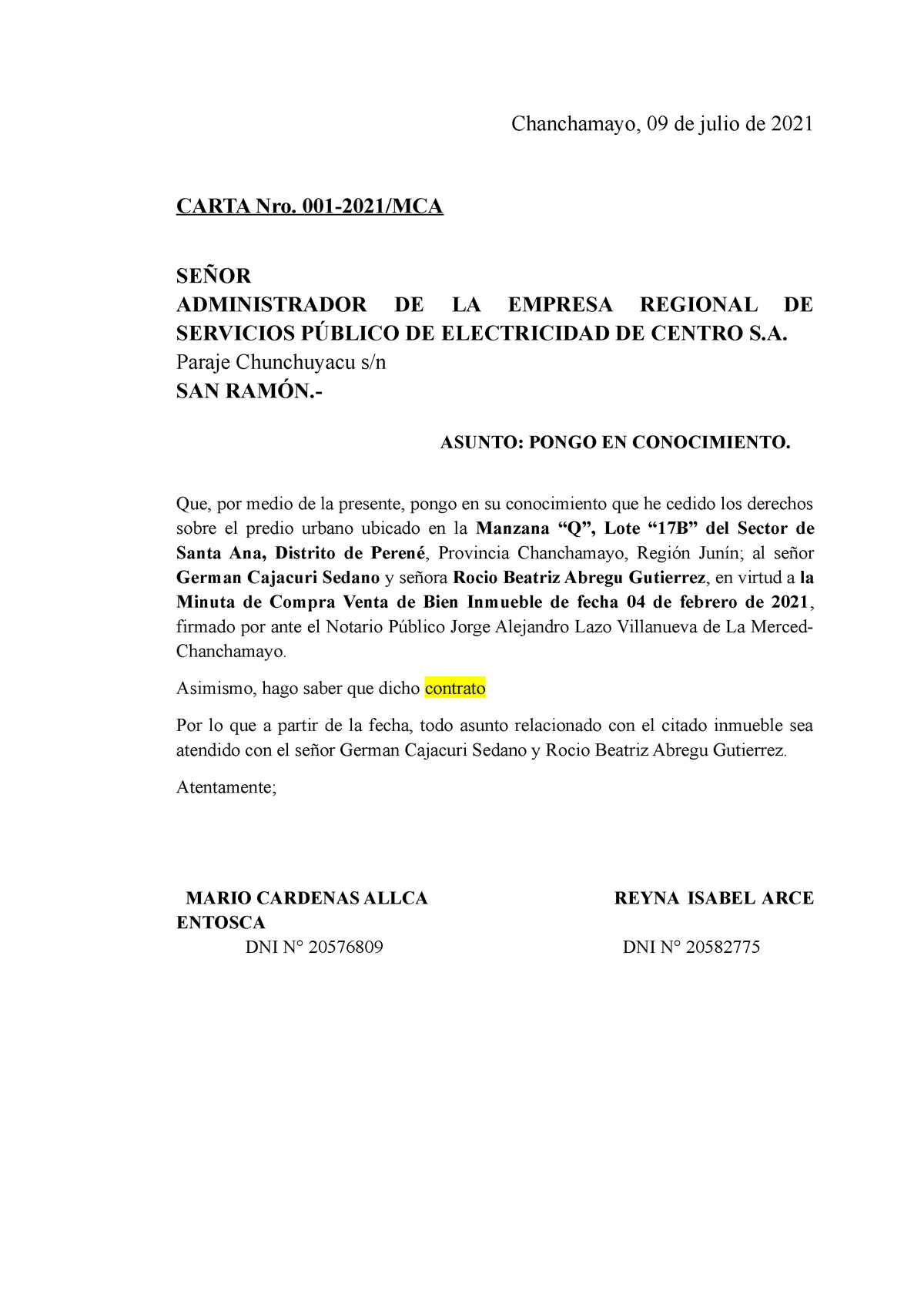 Carta A Electrocentro Para Solicitar Información Derecho Procesal Administrativo Y Contencioso 7969