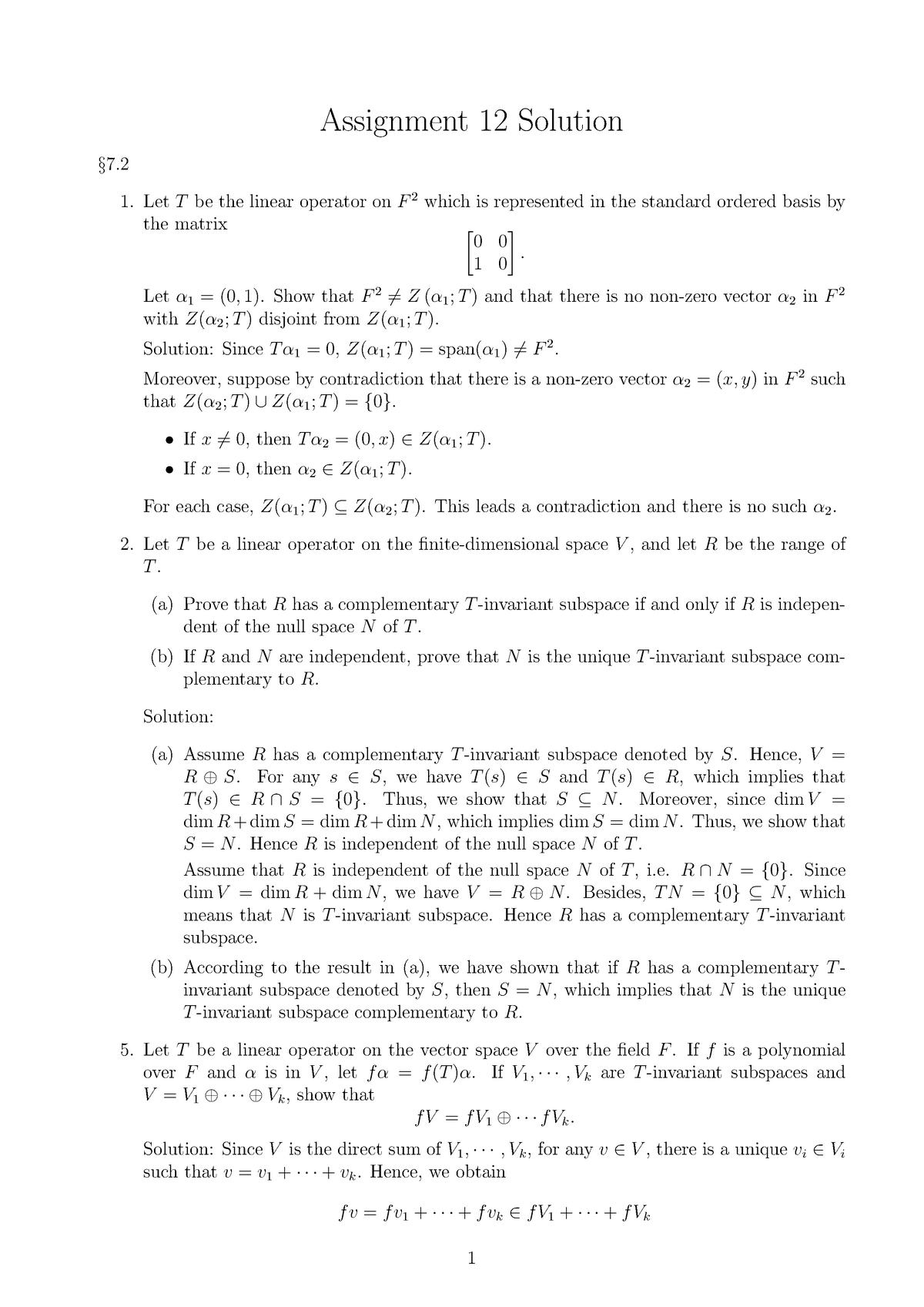 Hw12 Homework Linear Algebra Math1103 Studocu