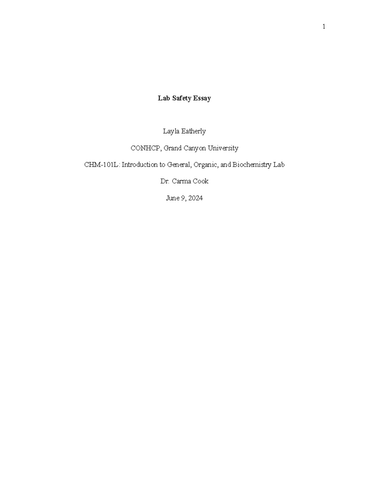 Lab safety essay and how to be safe in the lab Lab Safety Essay Layla