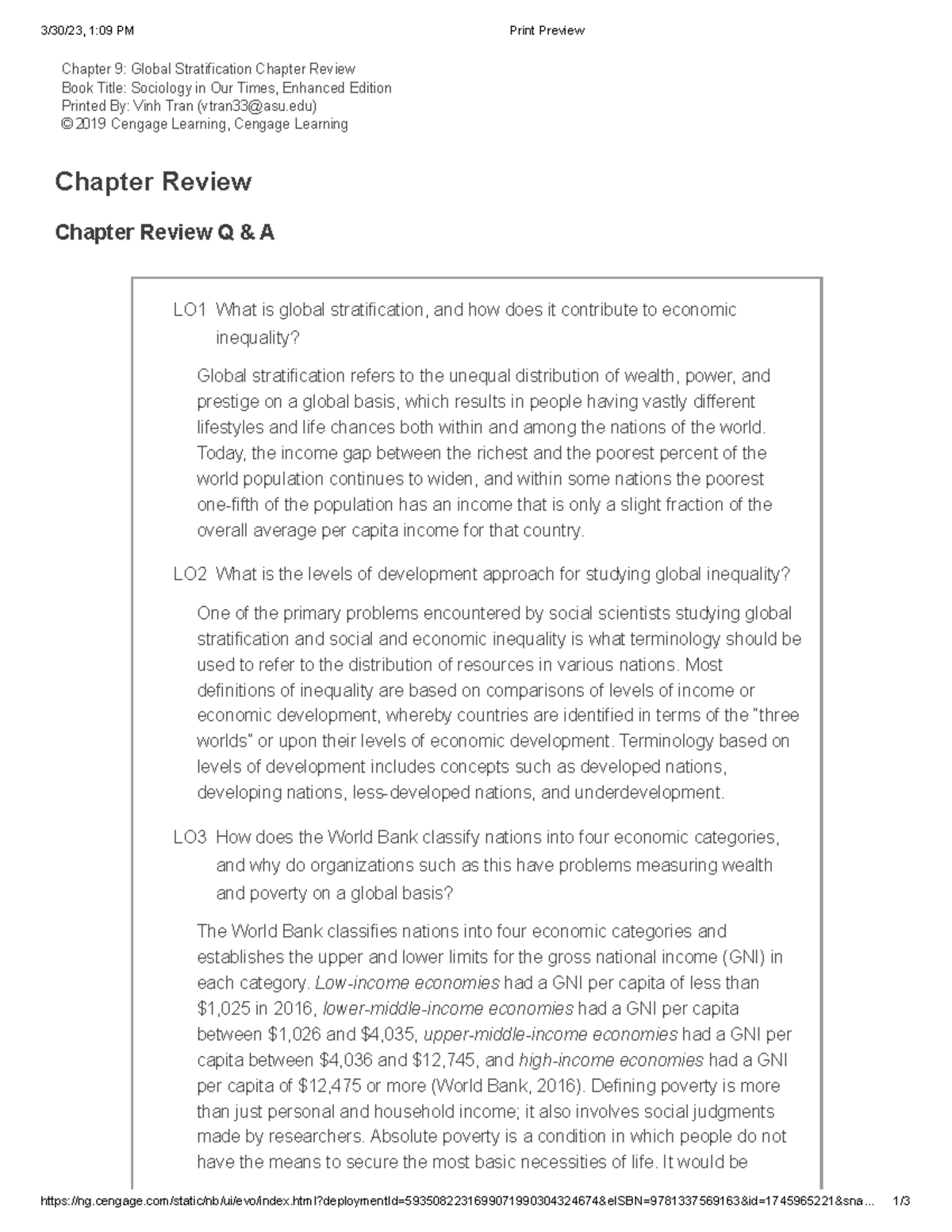 SOC 101 - Ch 9 - Chapter 9 Notes - 3/30/23, 1:09 PM Print Preview - Studocu