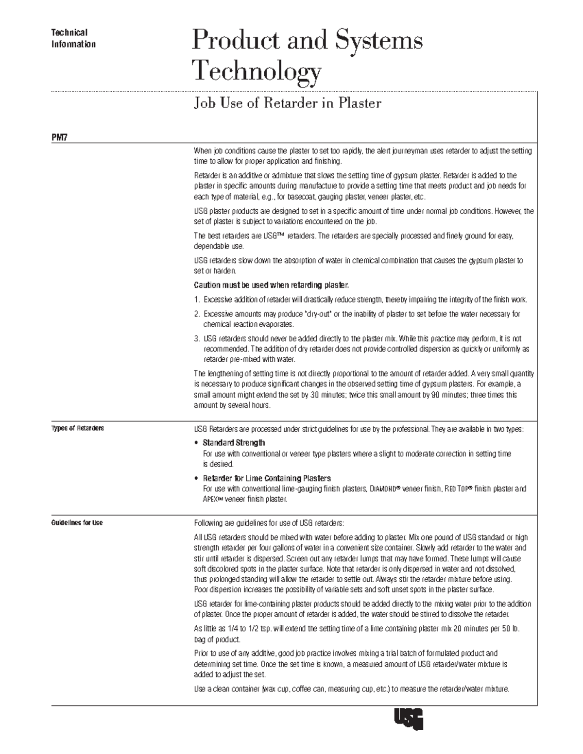 Plastering technical guide job use of retarder in plaster en PM7 Job