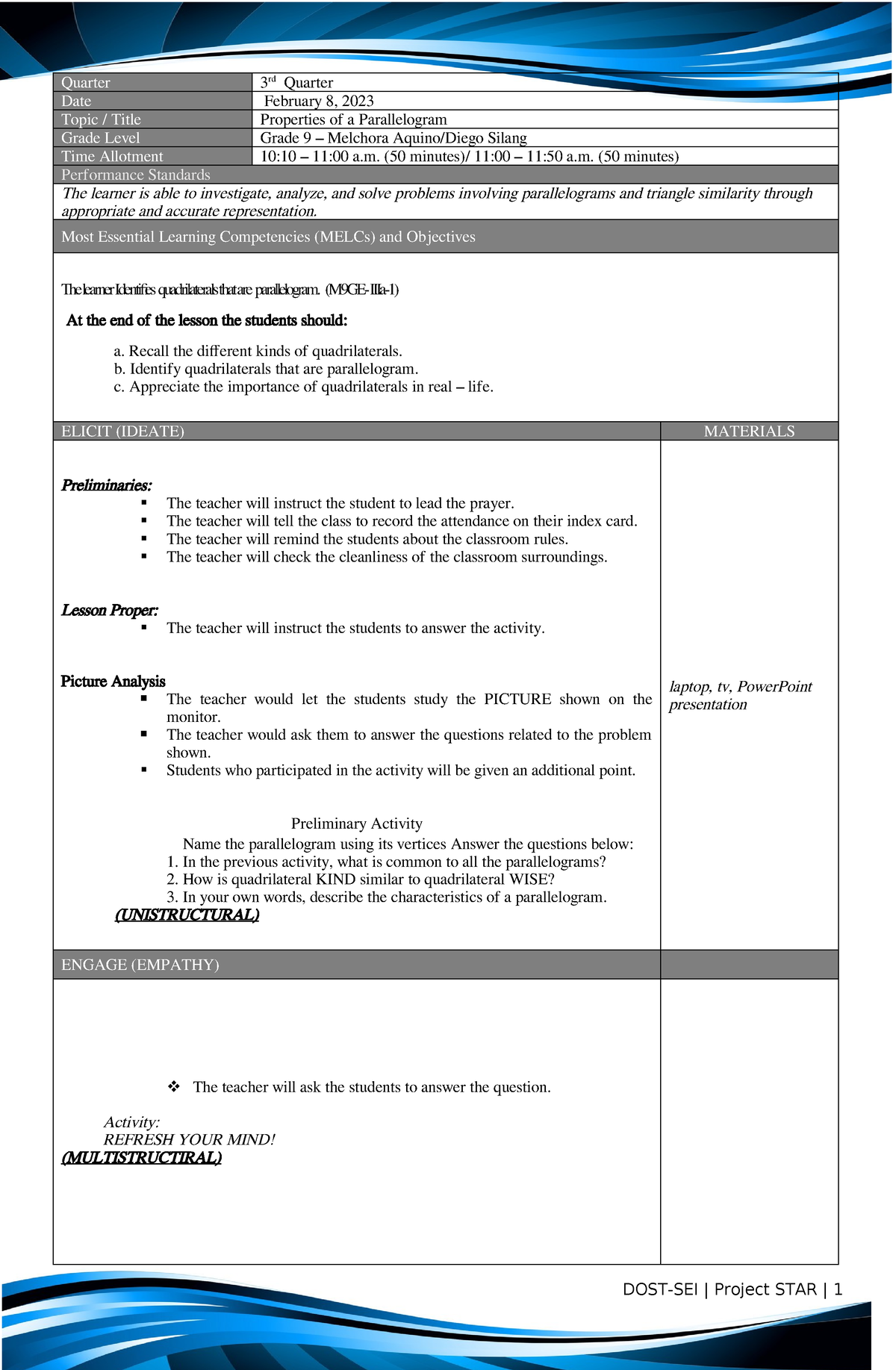 Feb. 8 math 9 - anything - Quarter 3 rd Quarter Date February 8, 2023 ...