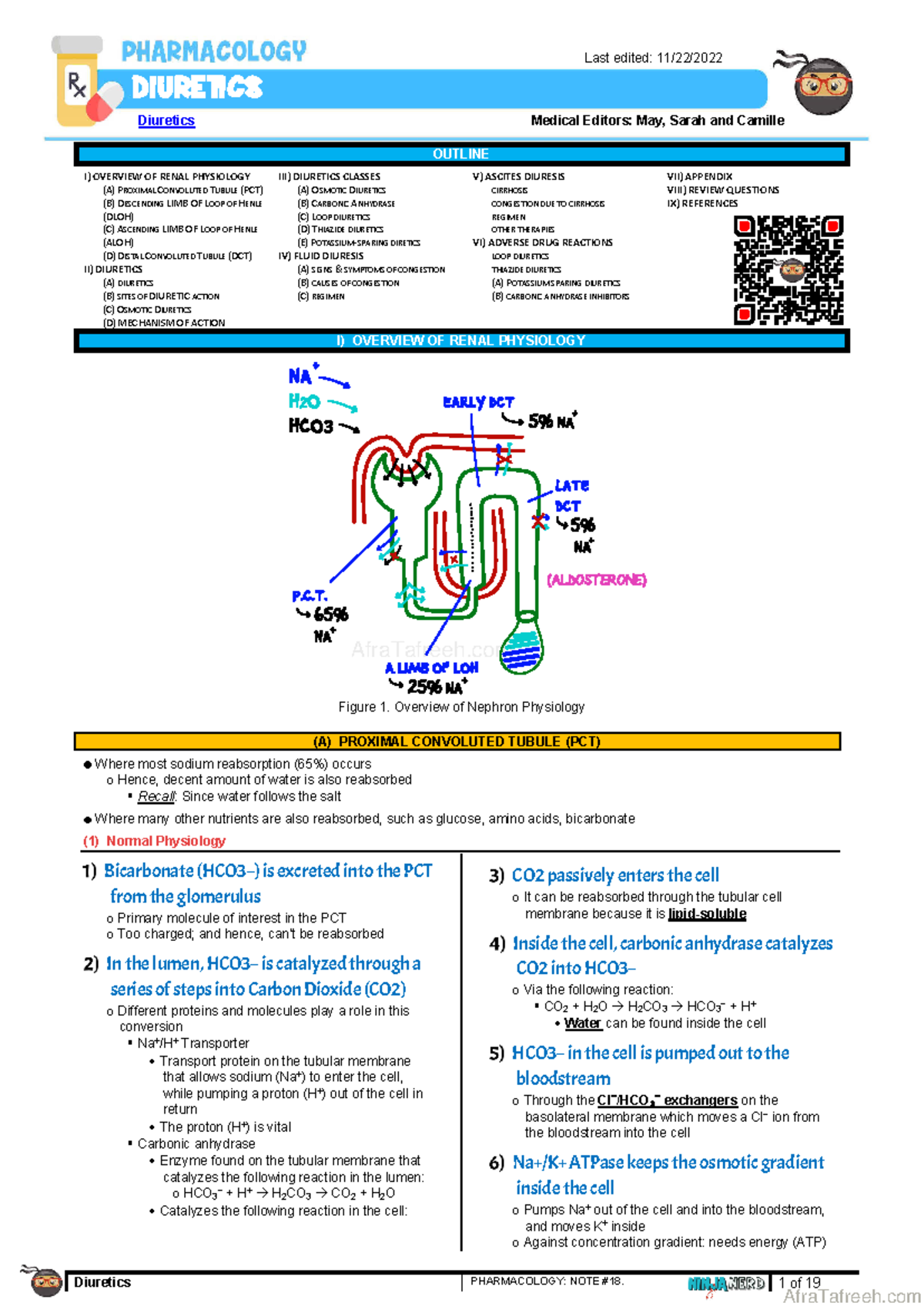Diuretics (2) atf - Diuretics PHARMACOLOGY: NOTE #18. 1 of 19 DIURETICS ...