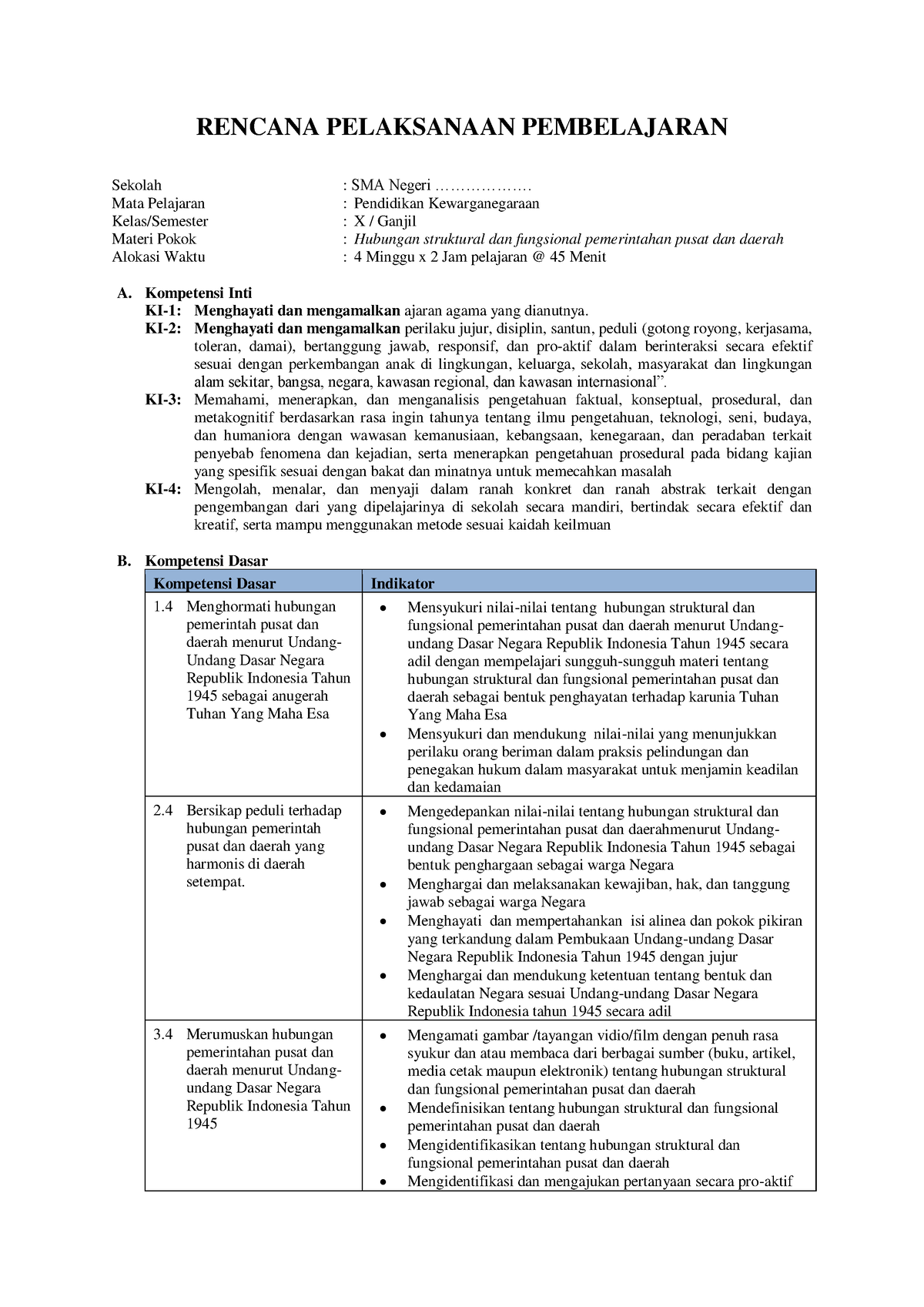 12. RPP 4 - 12. RPP 4 - RENCANA PELAKSANAAN PEMBELAJARAN Sekolah : SMA ...