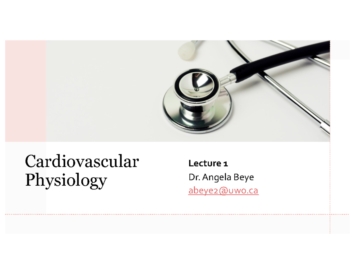 PP2000 +CV+Lecture+1+23-24+Slides - Cardiovascular Physiology Lecture 1 ...