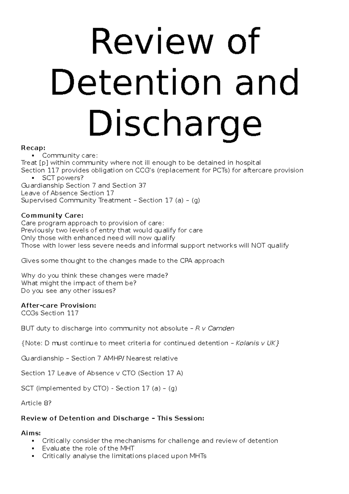 mental-health-law-lecture-9-review-of-detention-and-discharge-recap