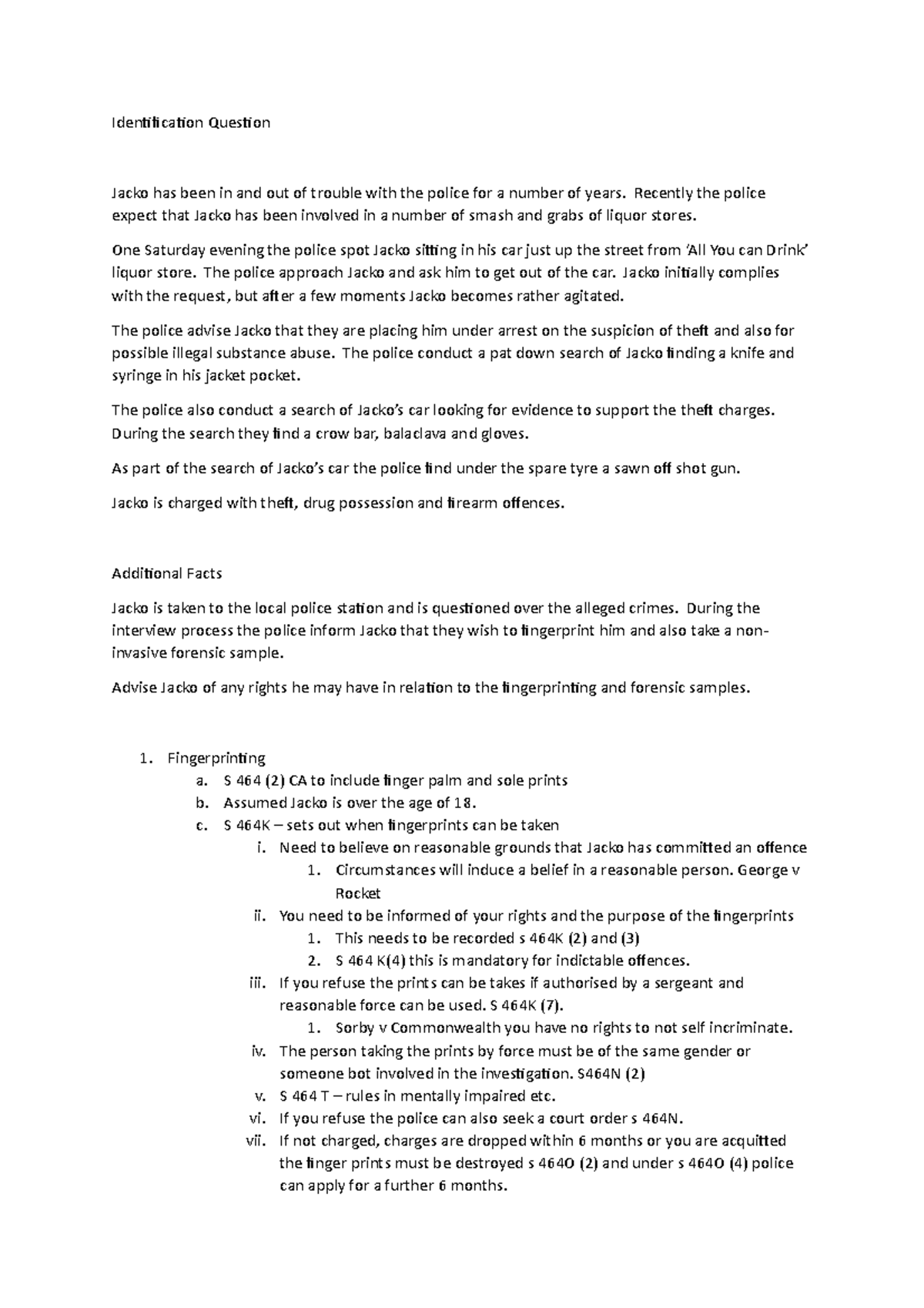 Identification Question- Sample answers - Identification Question Jacko ...