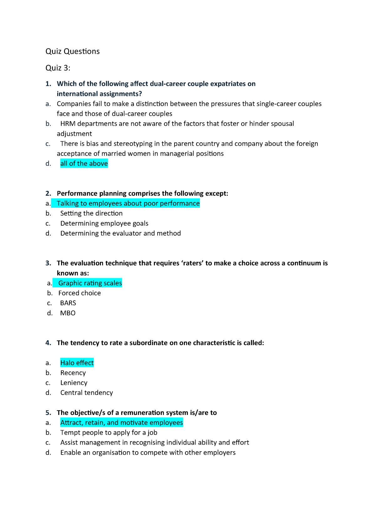 Quiz Questions And Answers Quiz Questions Quiz Which Of The Following Affect Studocu